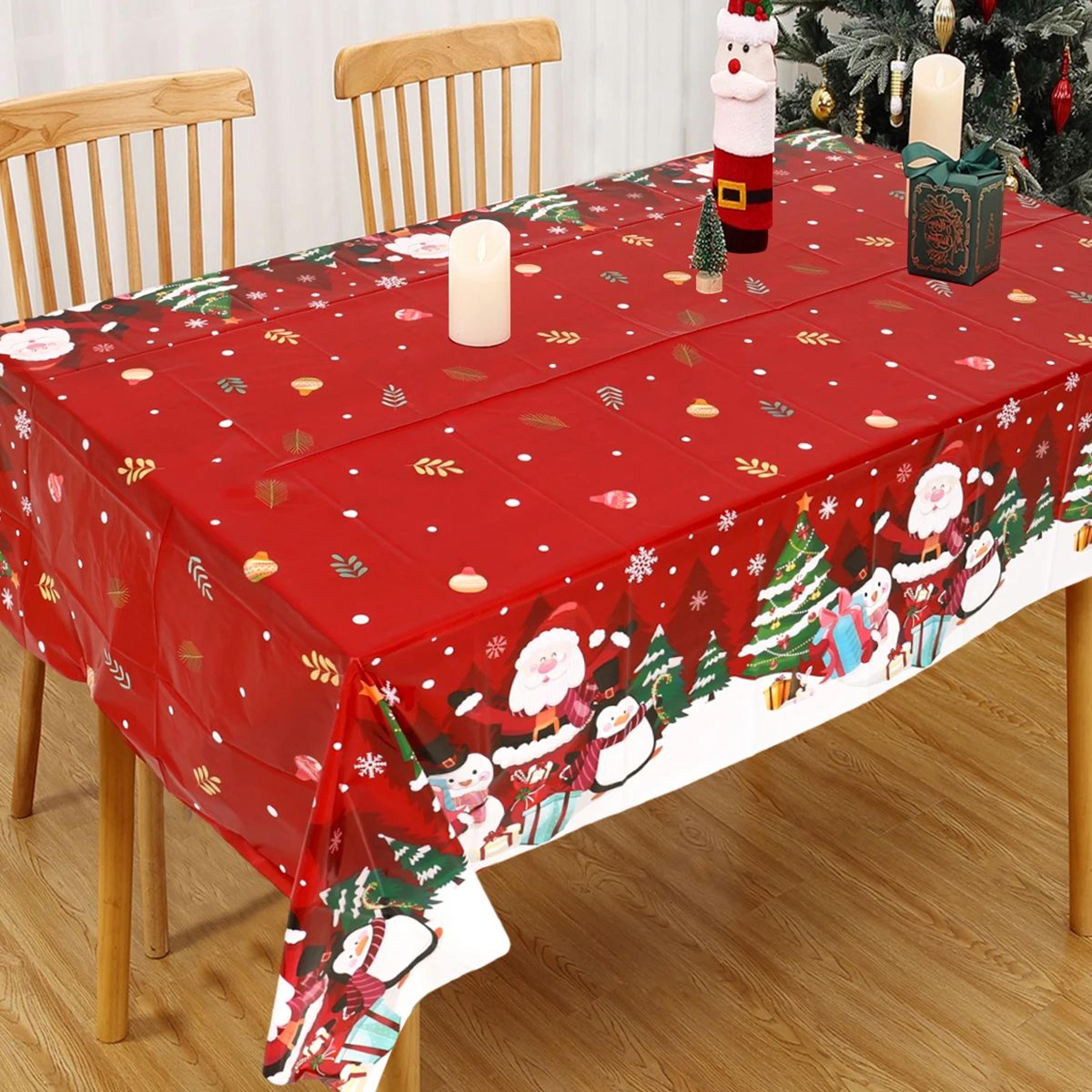 festive merry christmas holiday tablecloth
