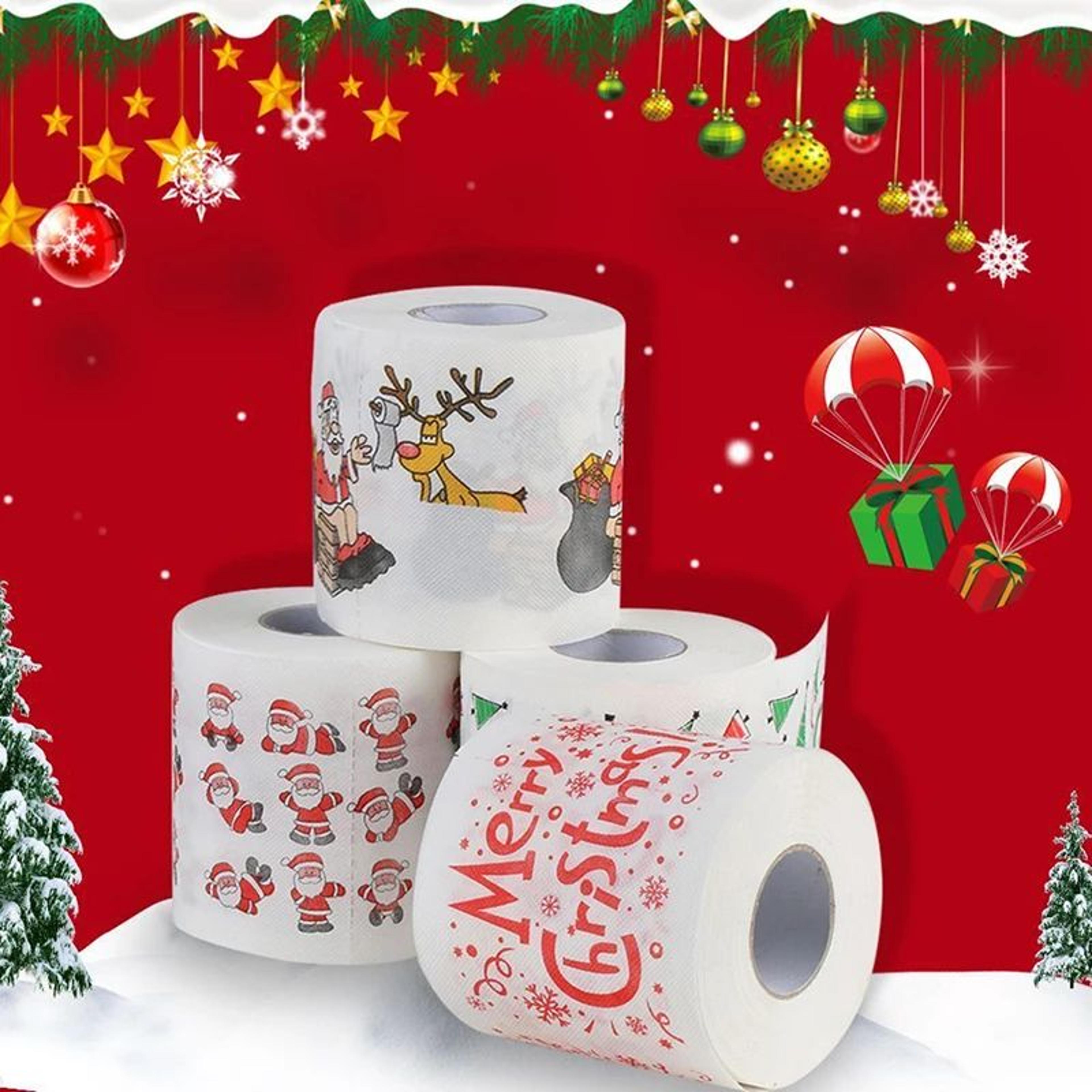 festive christmas pattern toilet paper roll