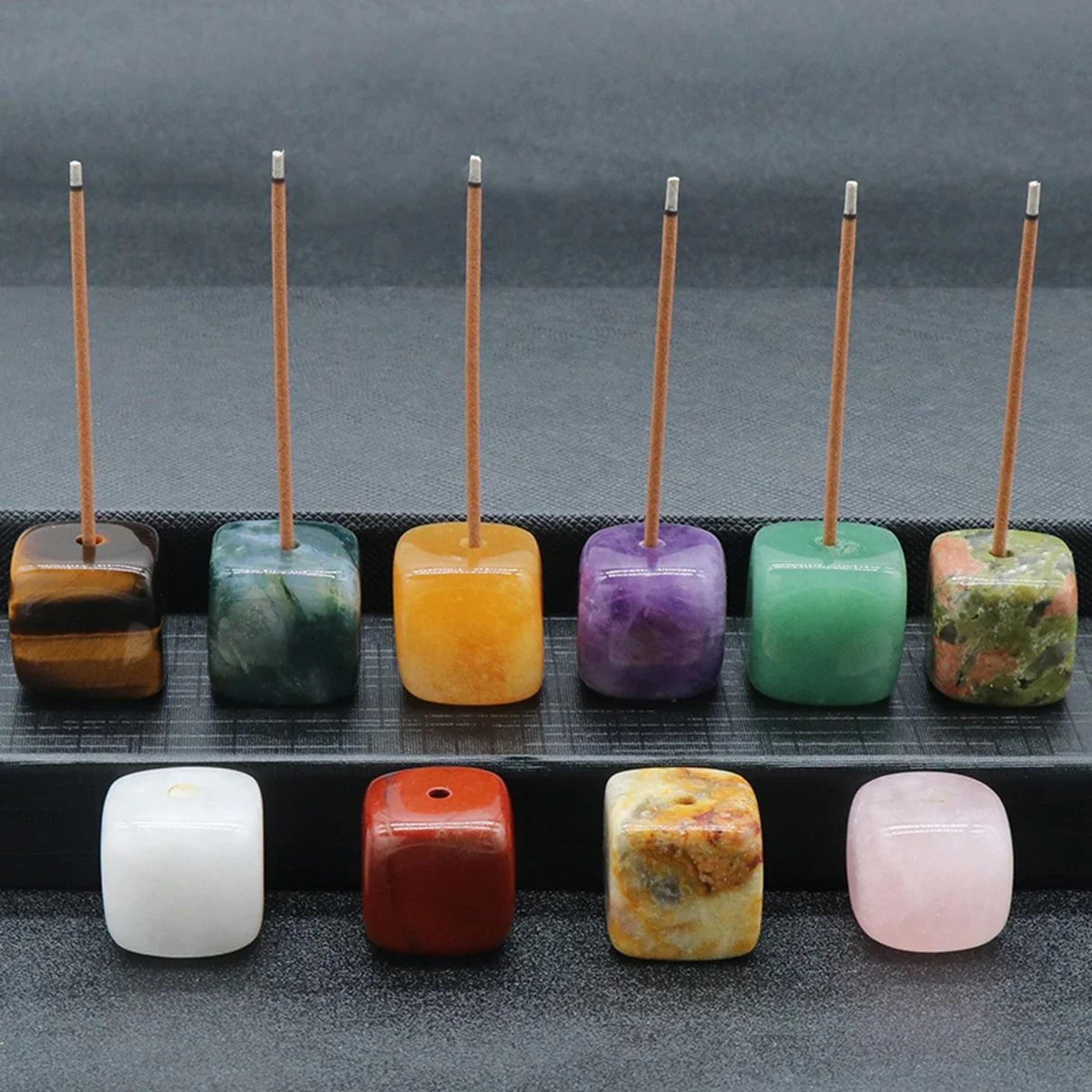 natural crystal stone incense holder