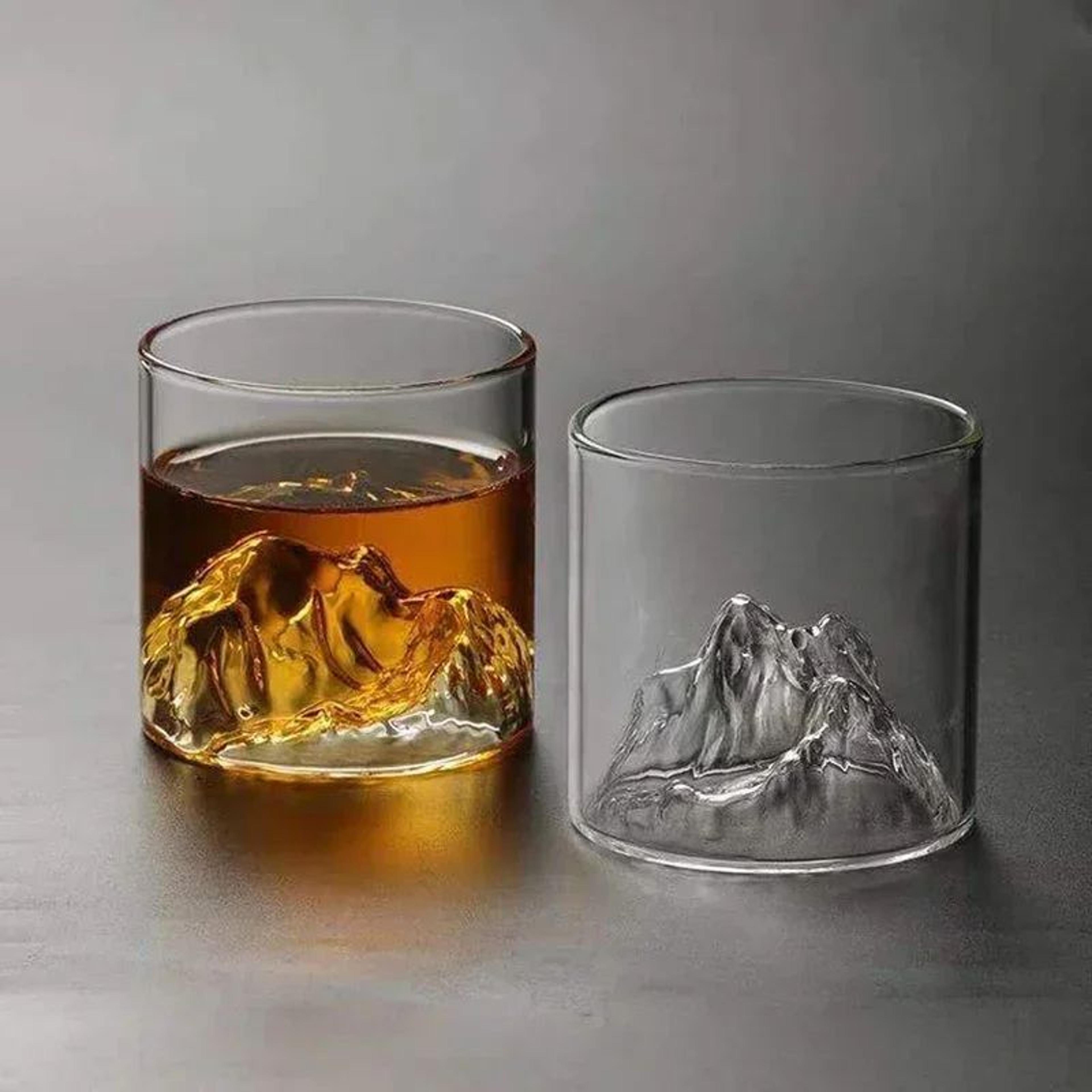 japanese mountain landscape glass cup