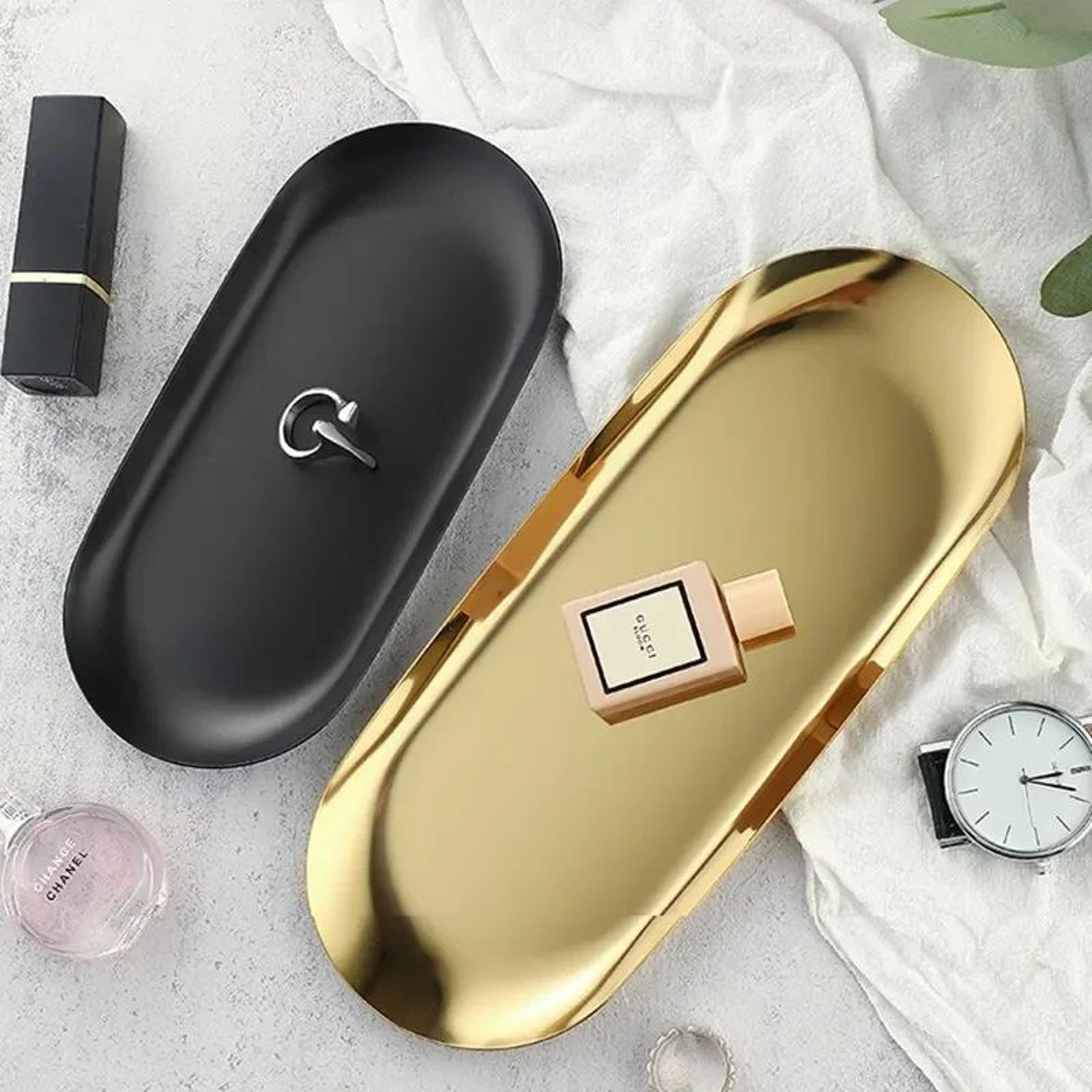 stainless steel oval jewelry organizer tray