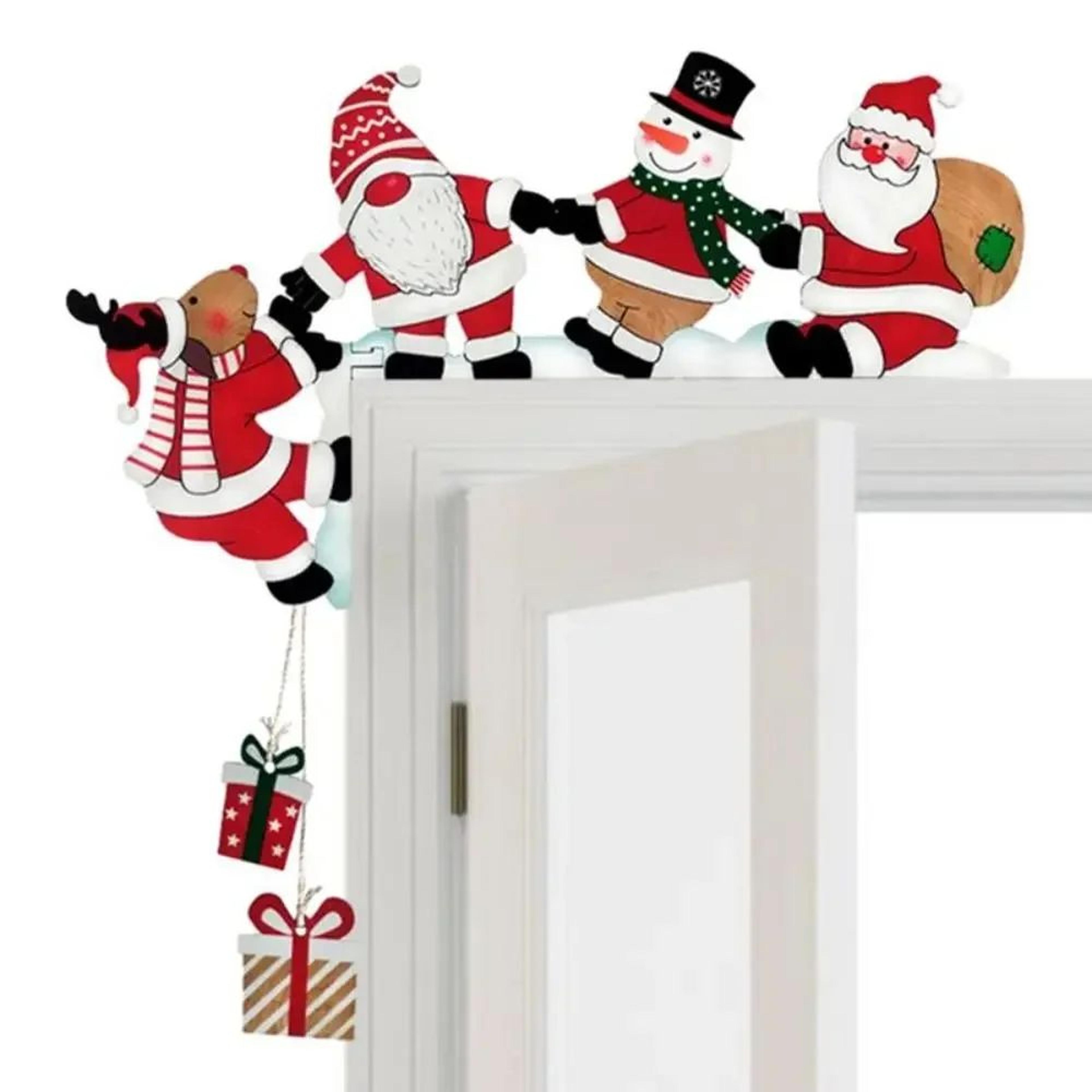 wooden christmas door frame corner decoration