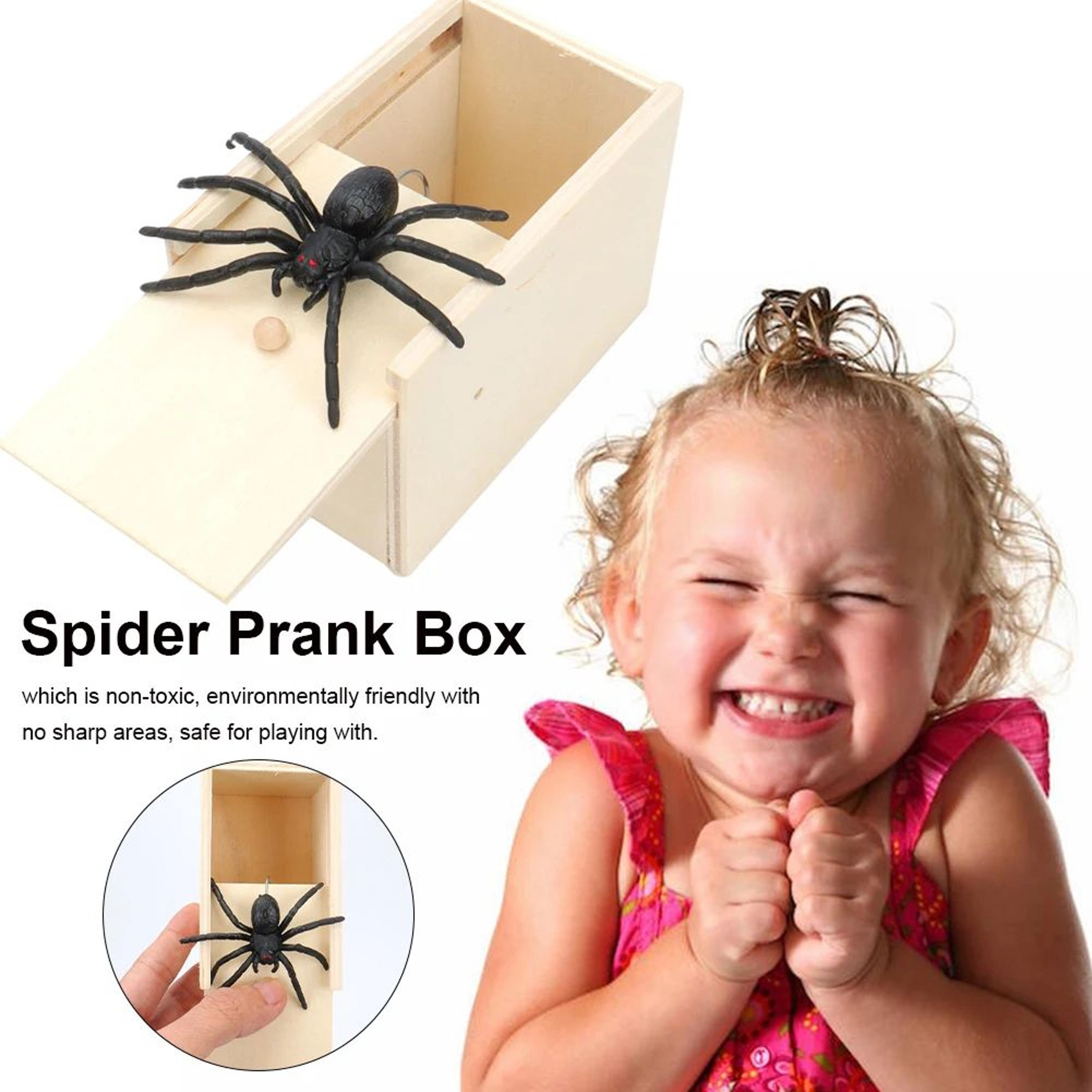 wooden spider surprise prank box