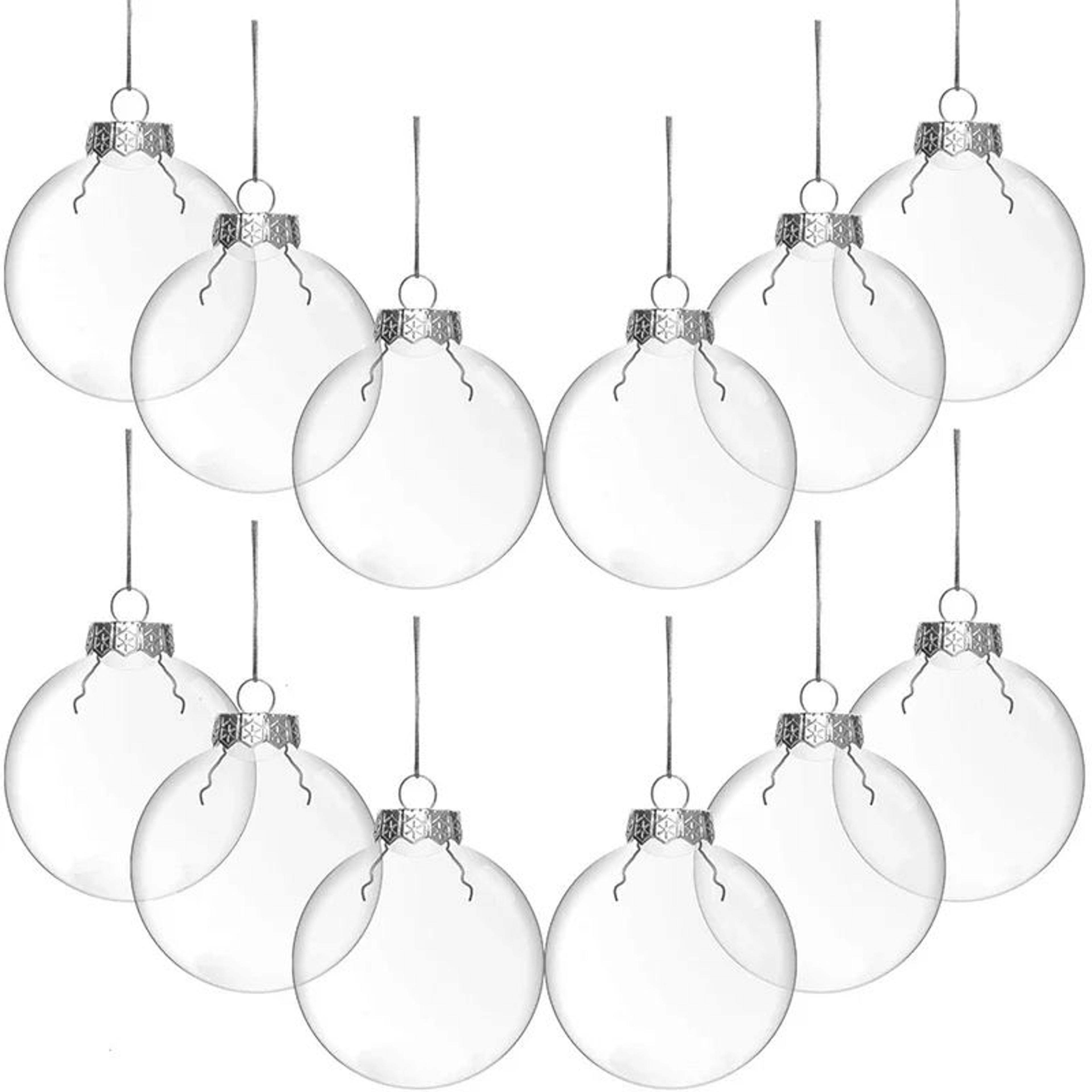 clear fillable christmas ball ornament set