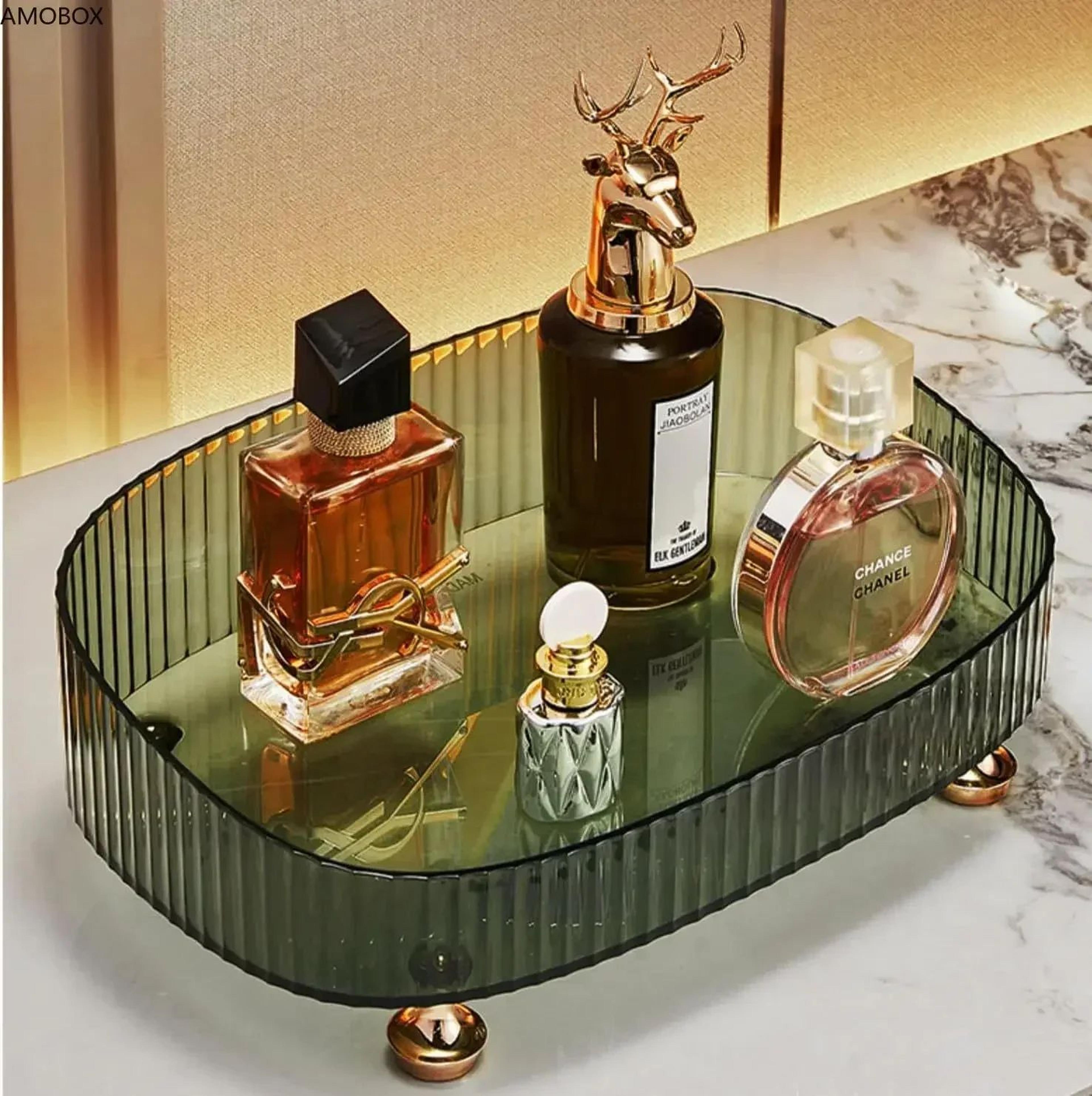 transparent large capacity cosmetic storage tray