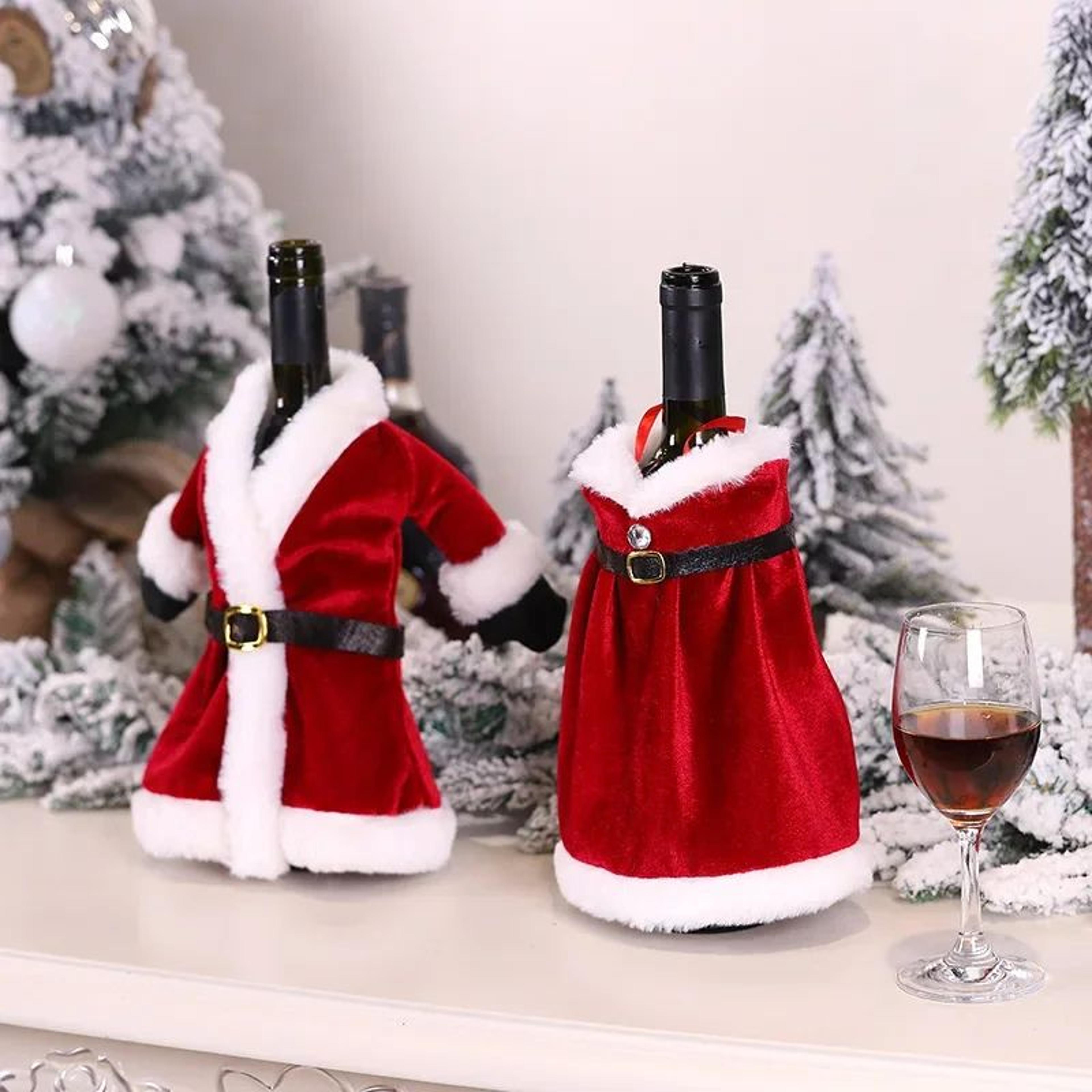 santa claus christmas wine bottle cover