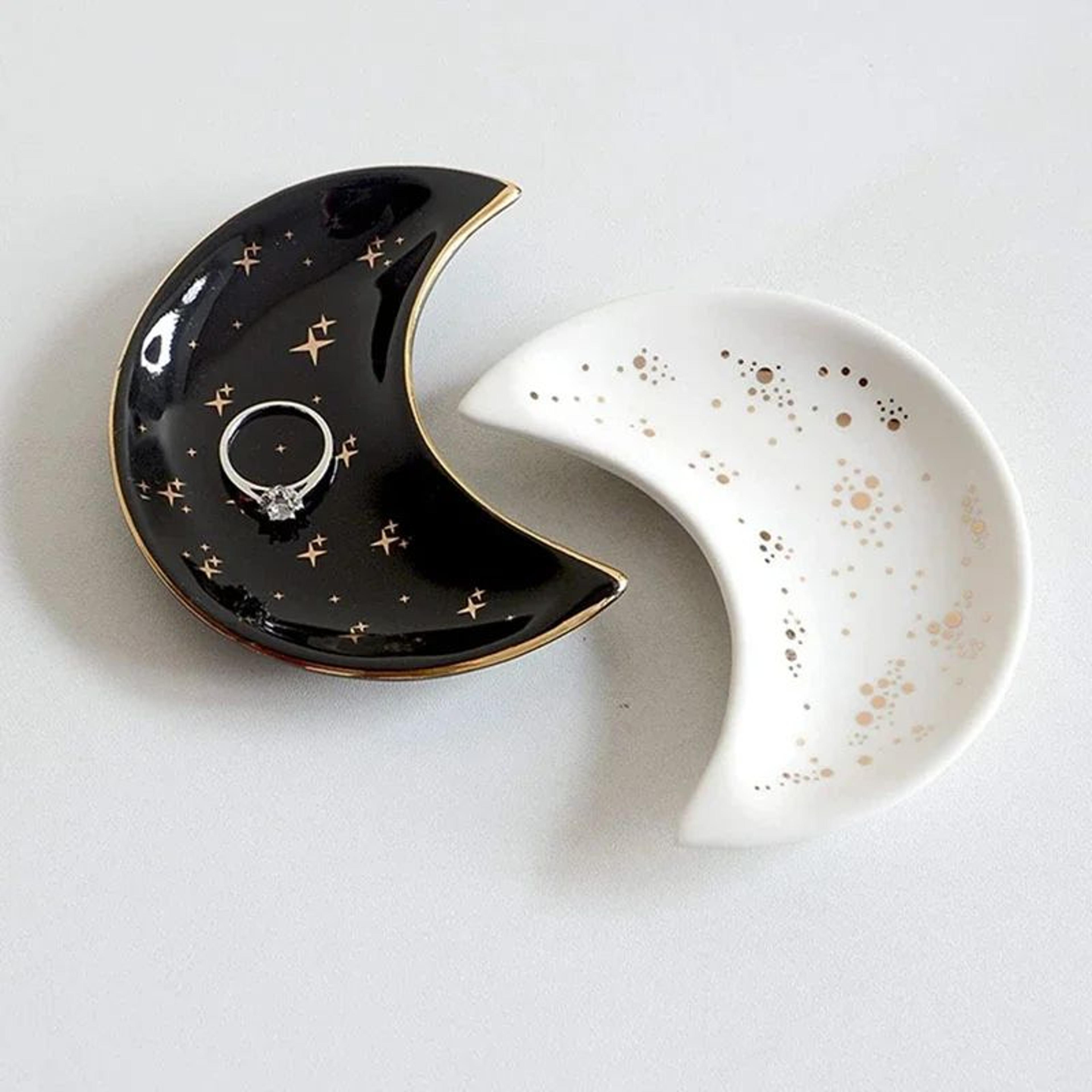 nordic ceramic moon jewelry display tray