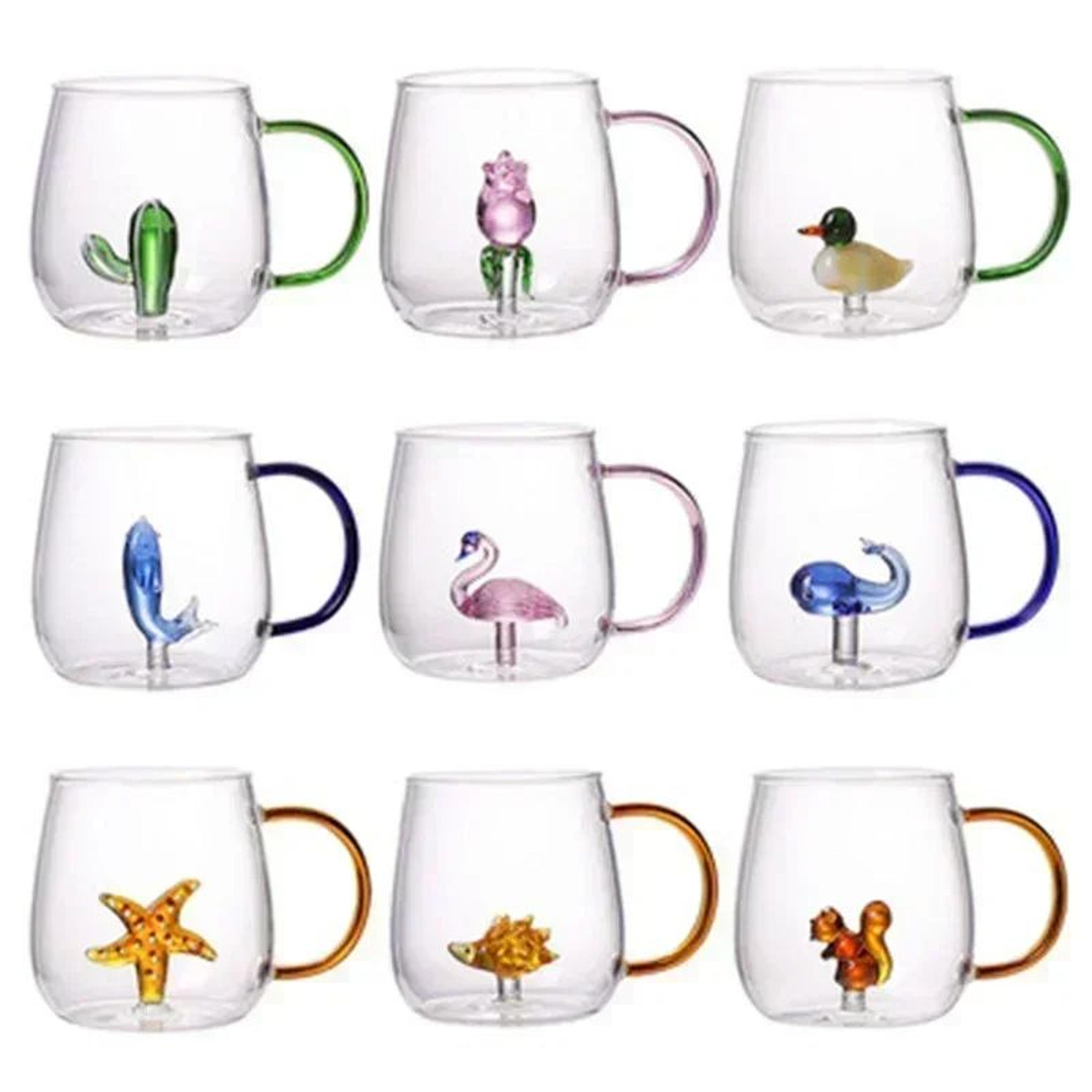 cute cartoon animal borosilicate glass cup