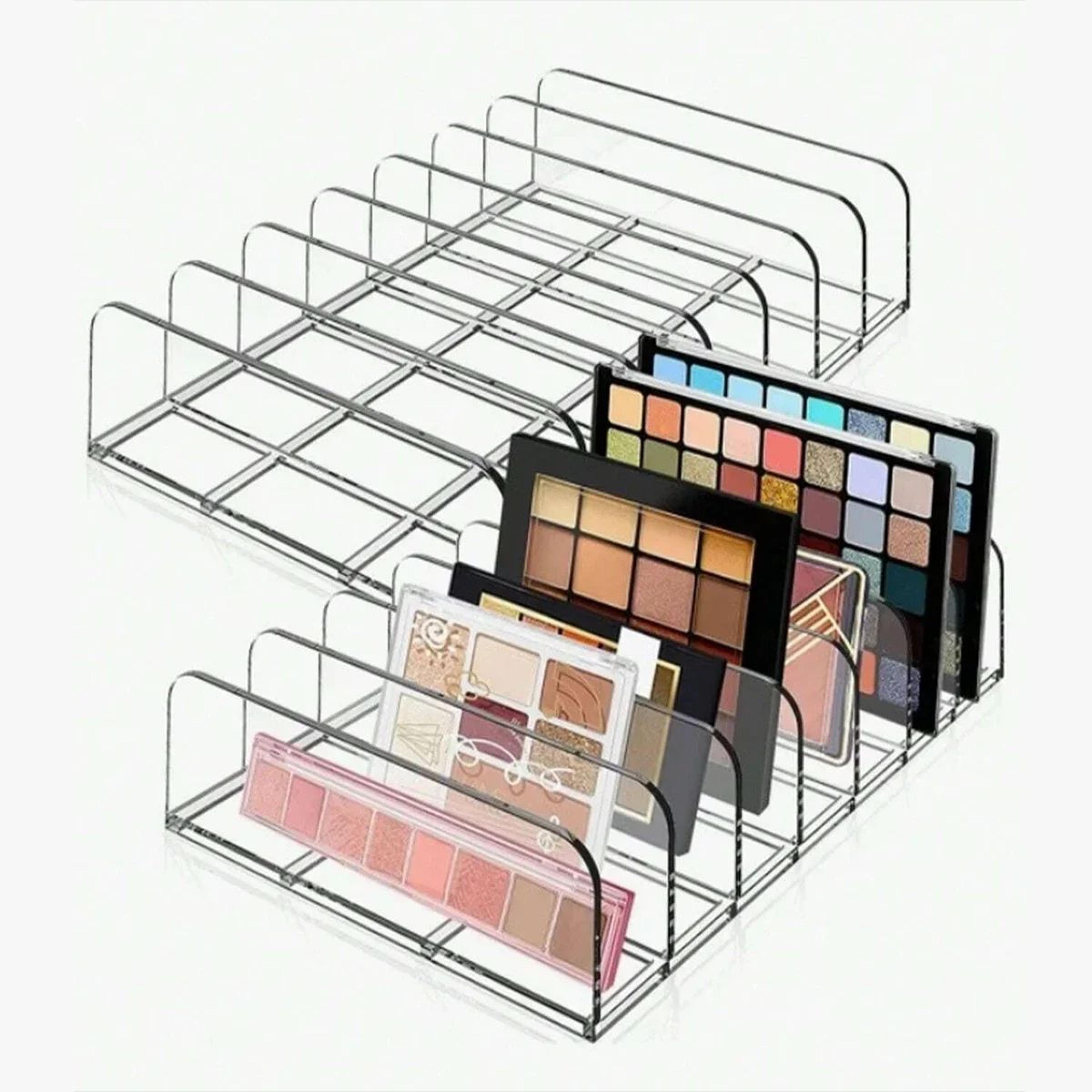 transparent 7 compartment makeup organizer