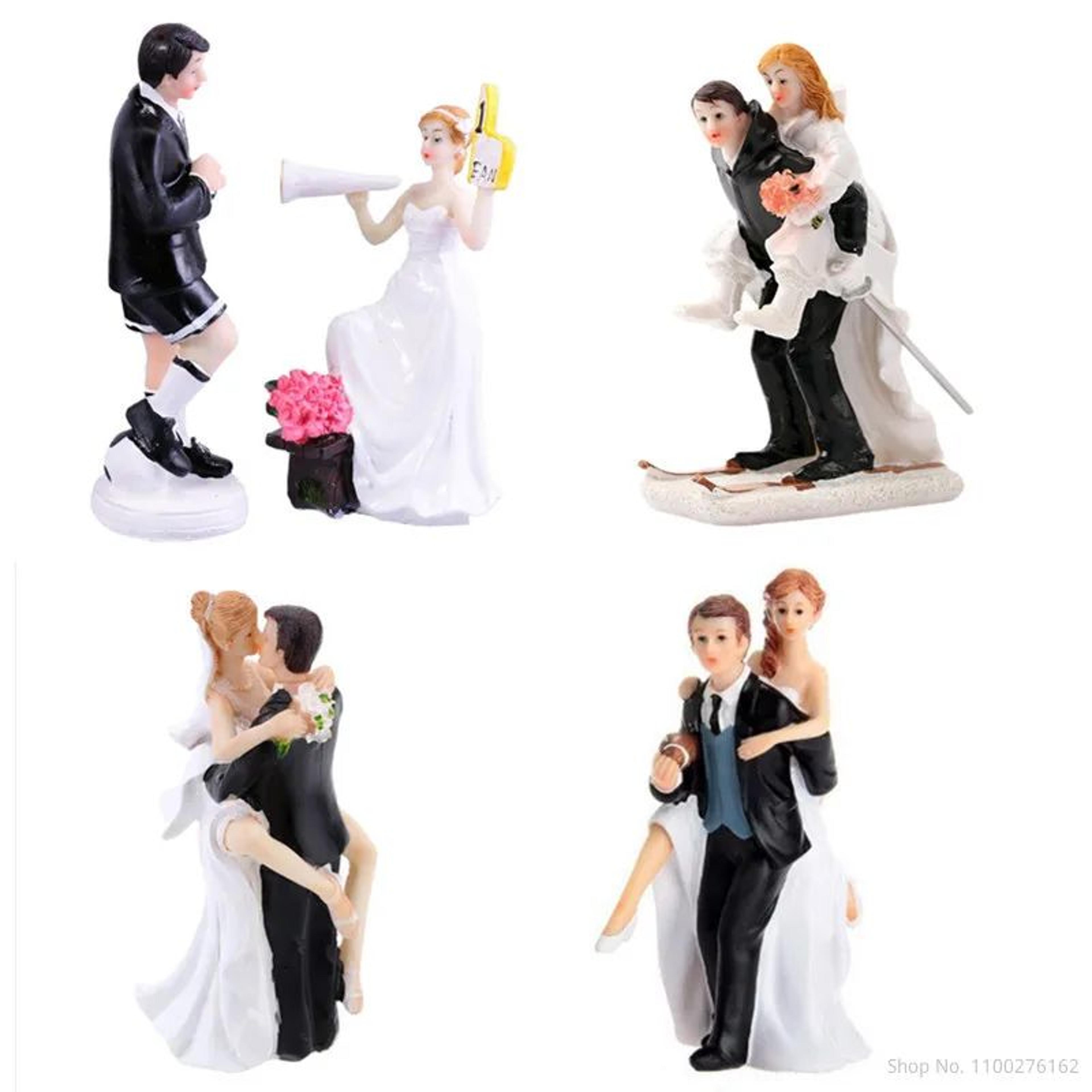 romantic bride and groom wedding cake topper