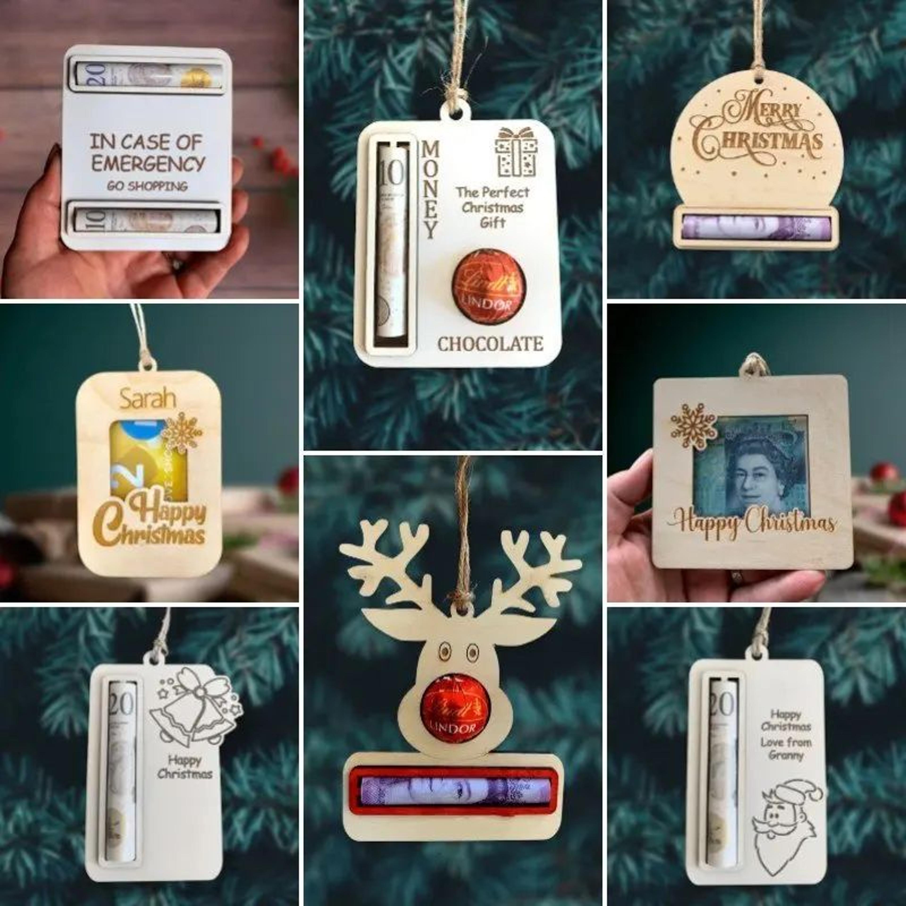 wooden christmas bell tree pendant
