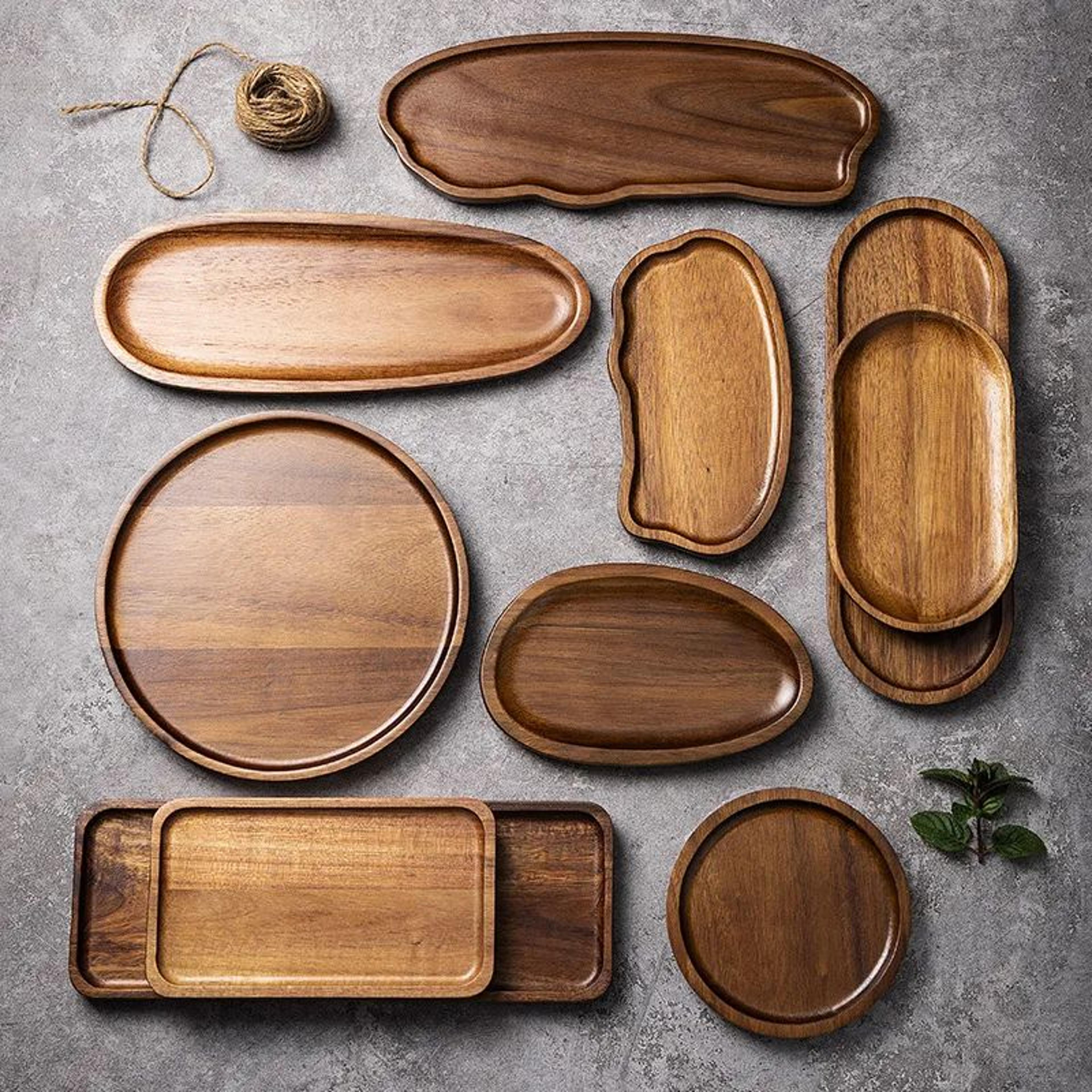 japanese style solid wood serving tray and dessert plate