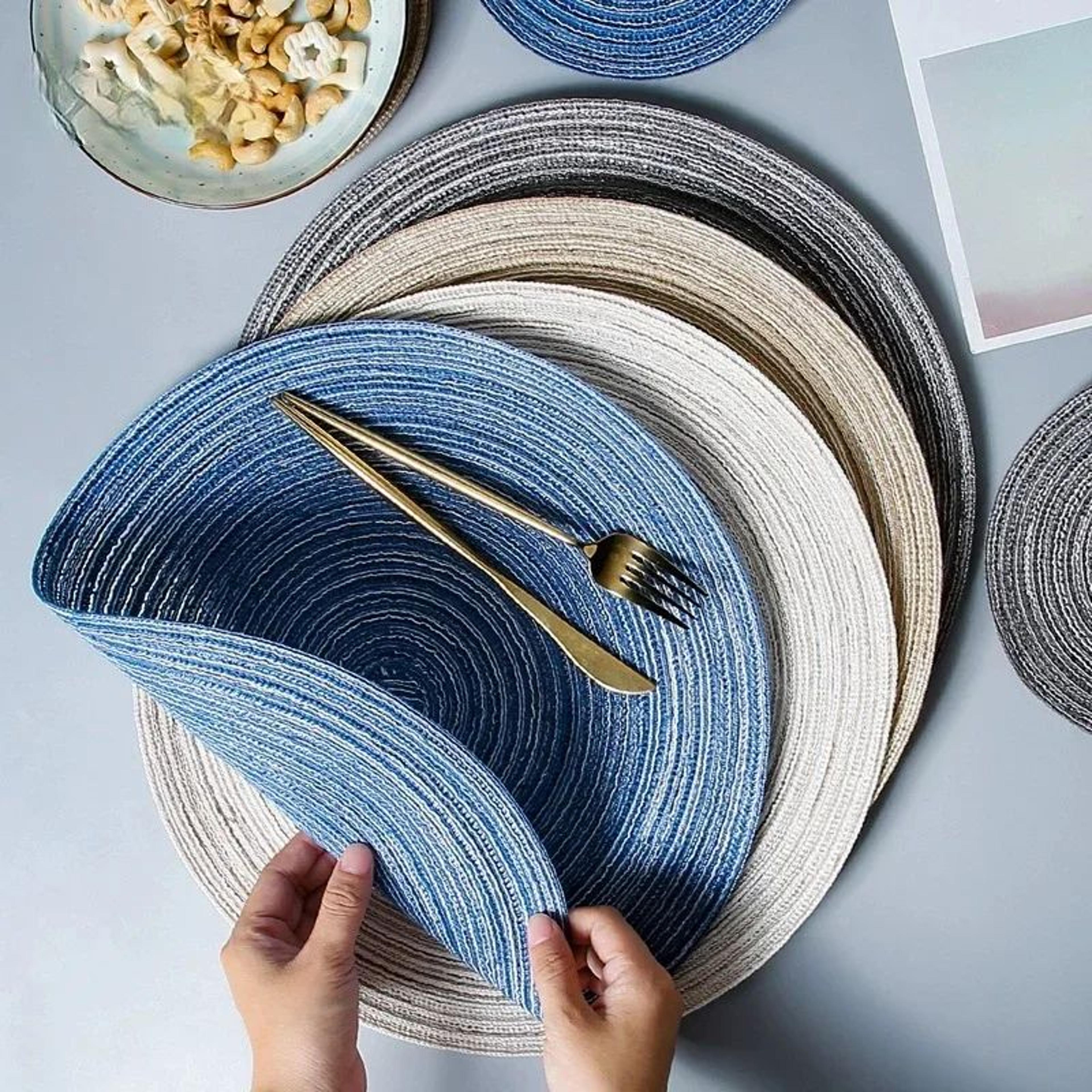 round woven ramie dining table placemat and coaster