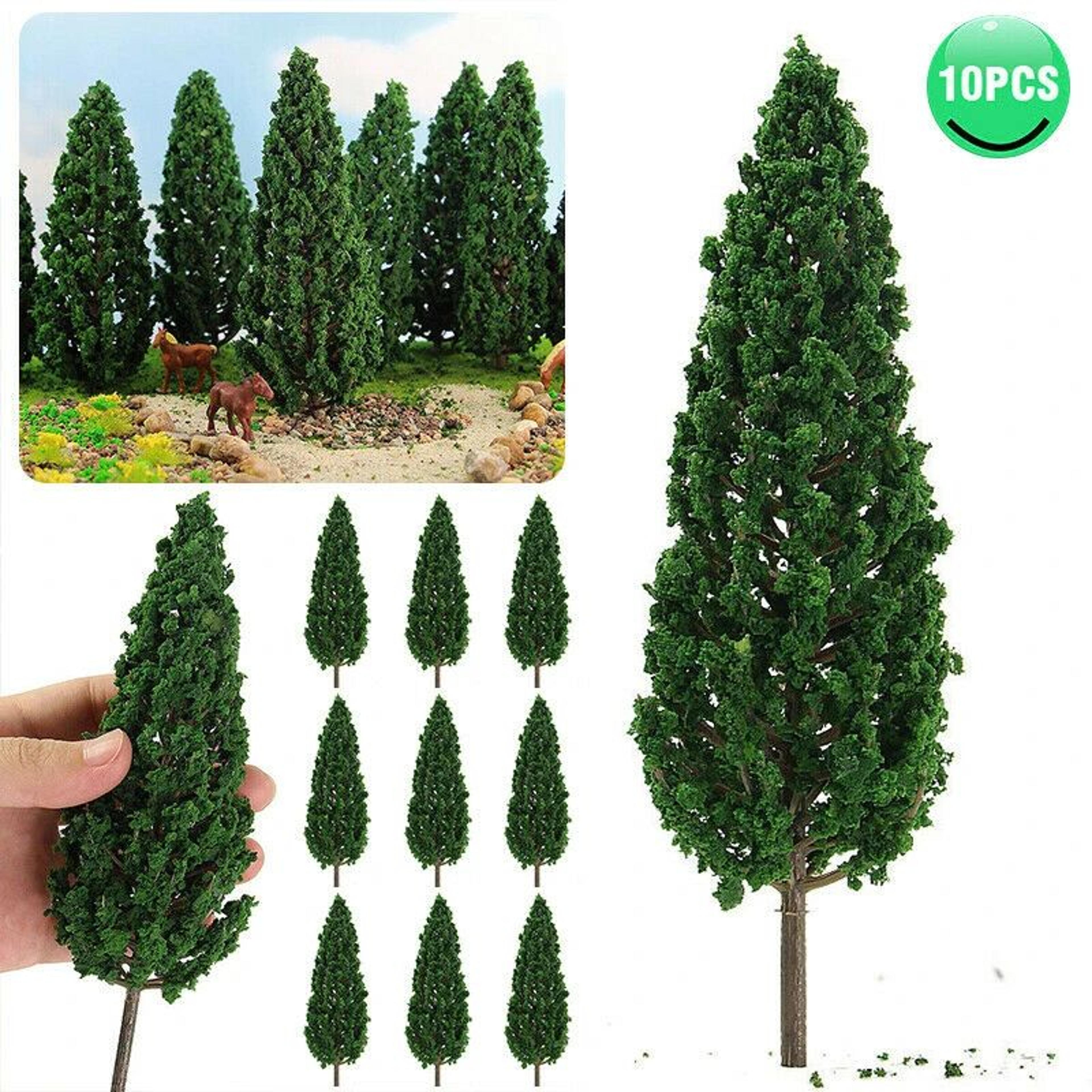 10 piece mini pine trees for model railway diorama