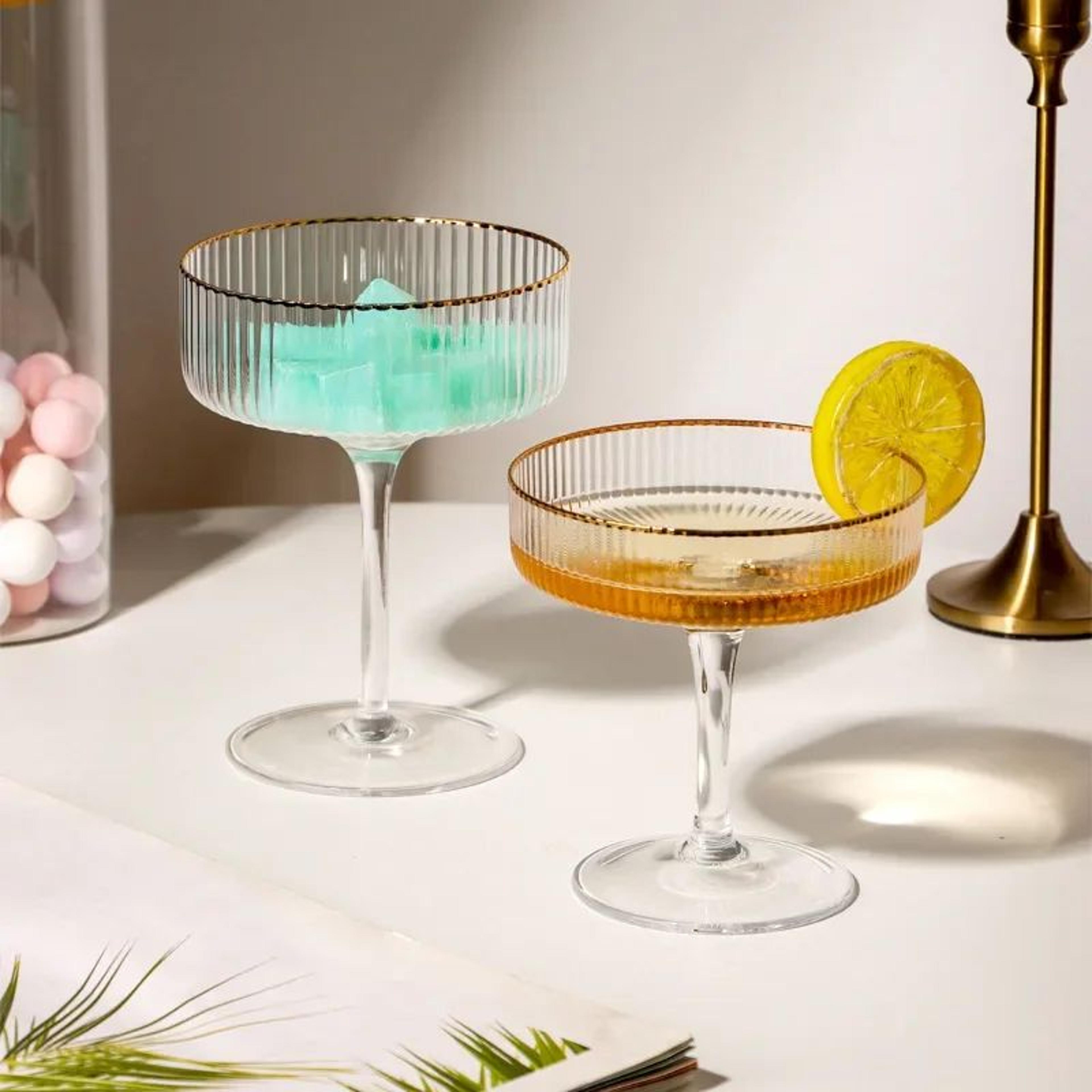 tall crystal glass dessert and cocktail cup