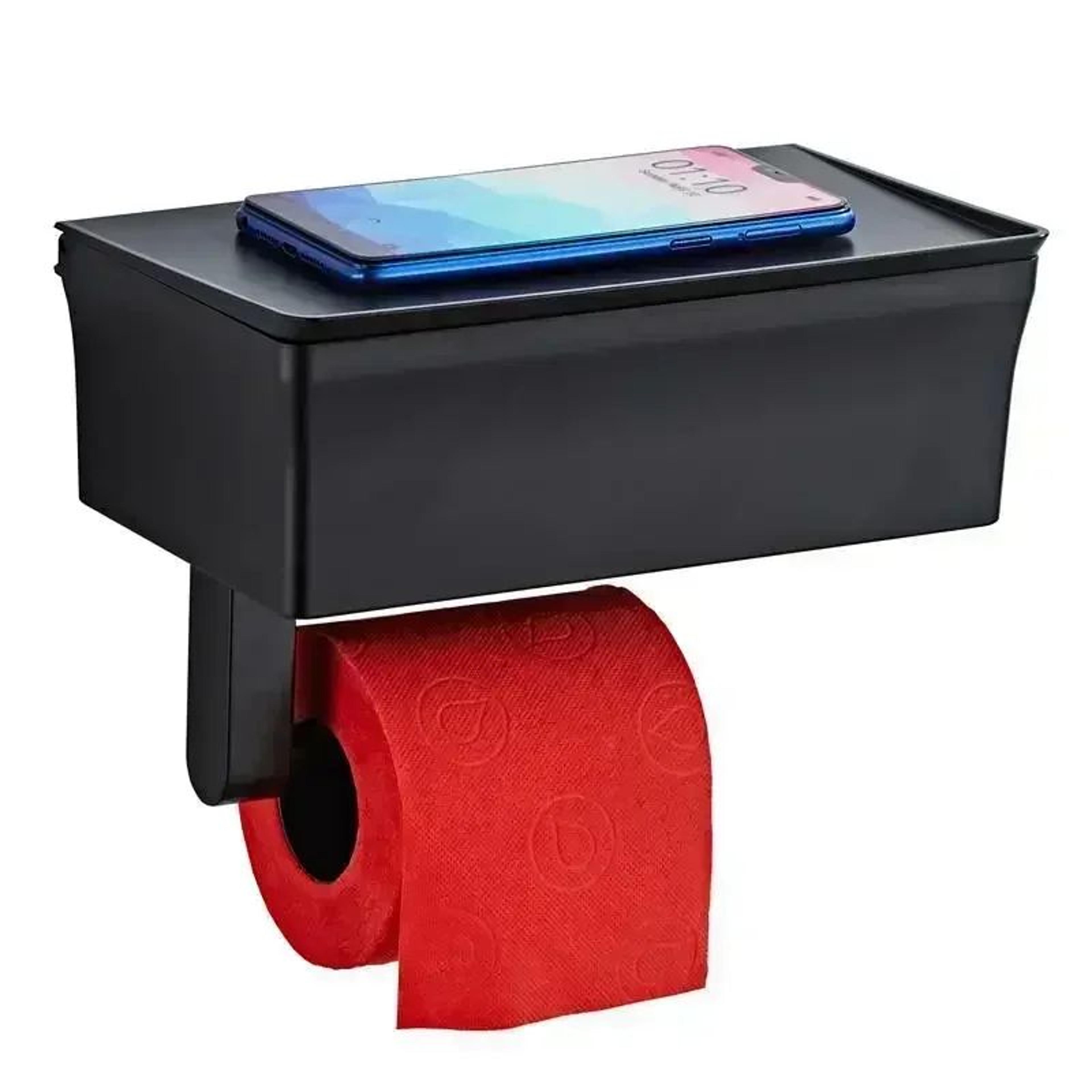 2 in 1 wall mounted toilet paper holder with storage shelf