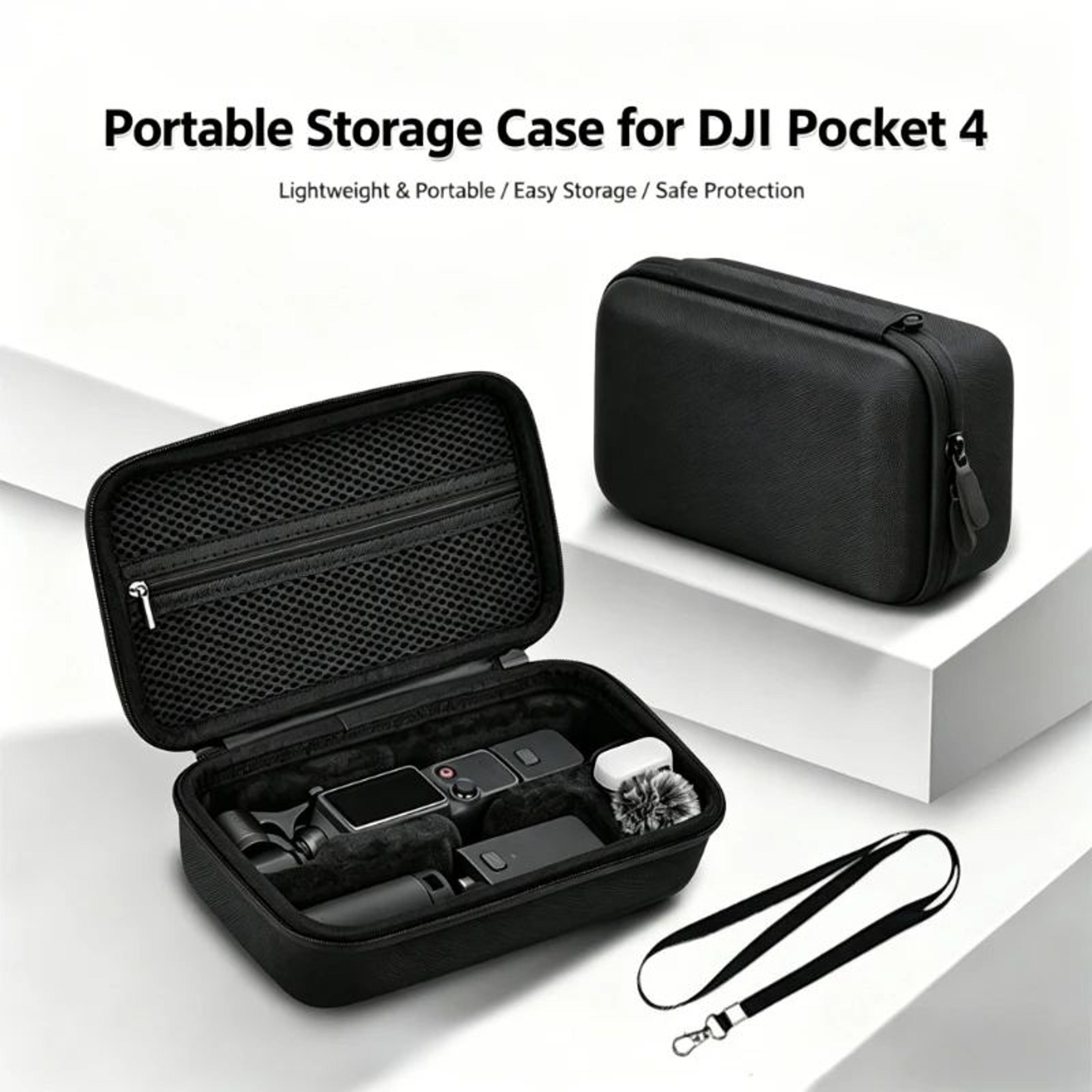 compact pu leather carrying case for dji osmo pocket 4