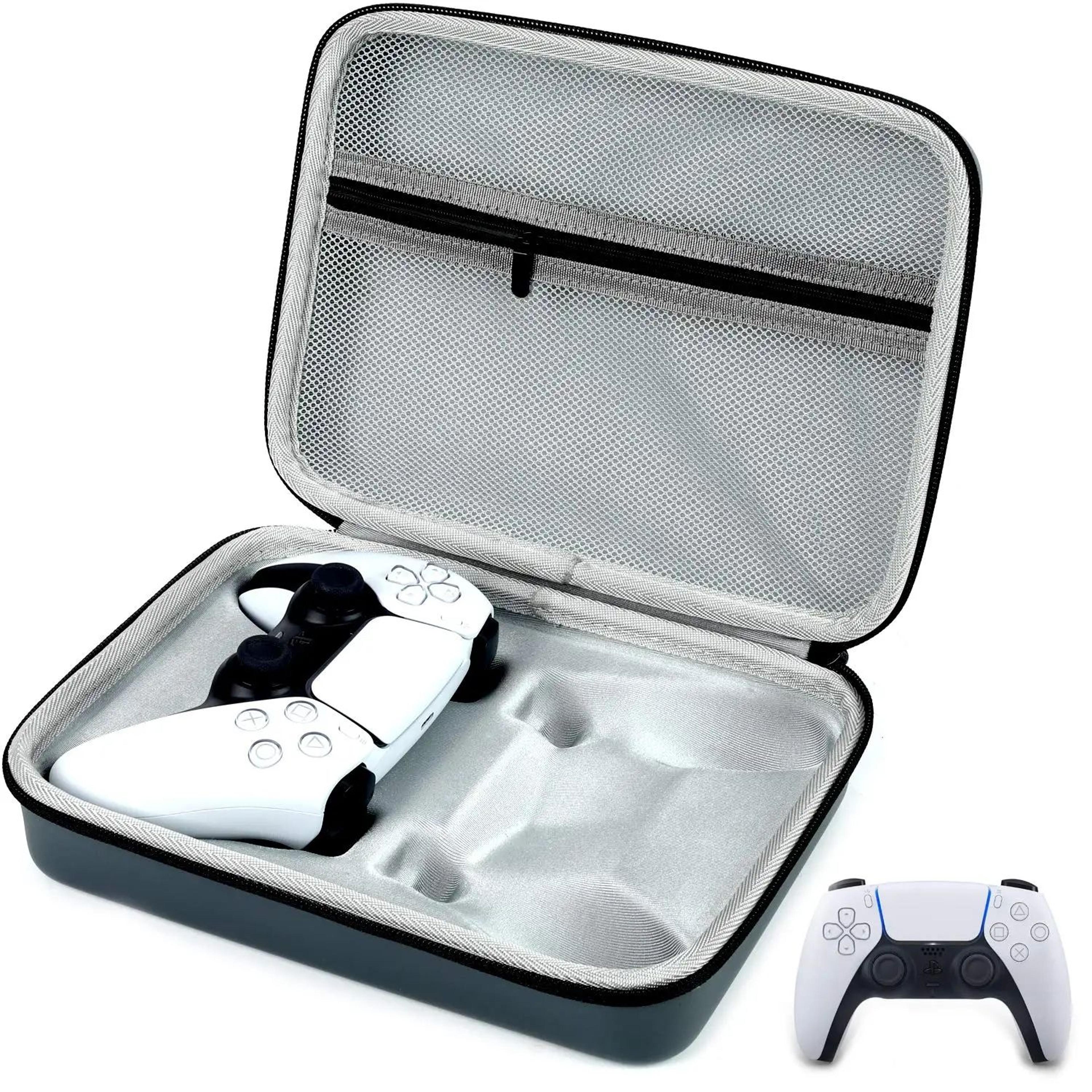 dual ps5 ps4 controller hard shell protective travel case