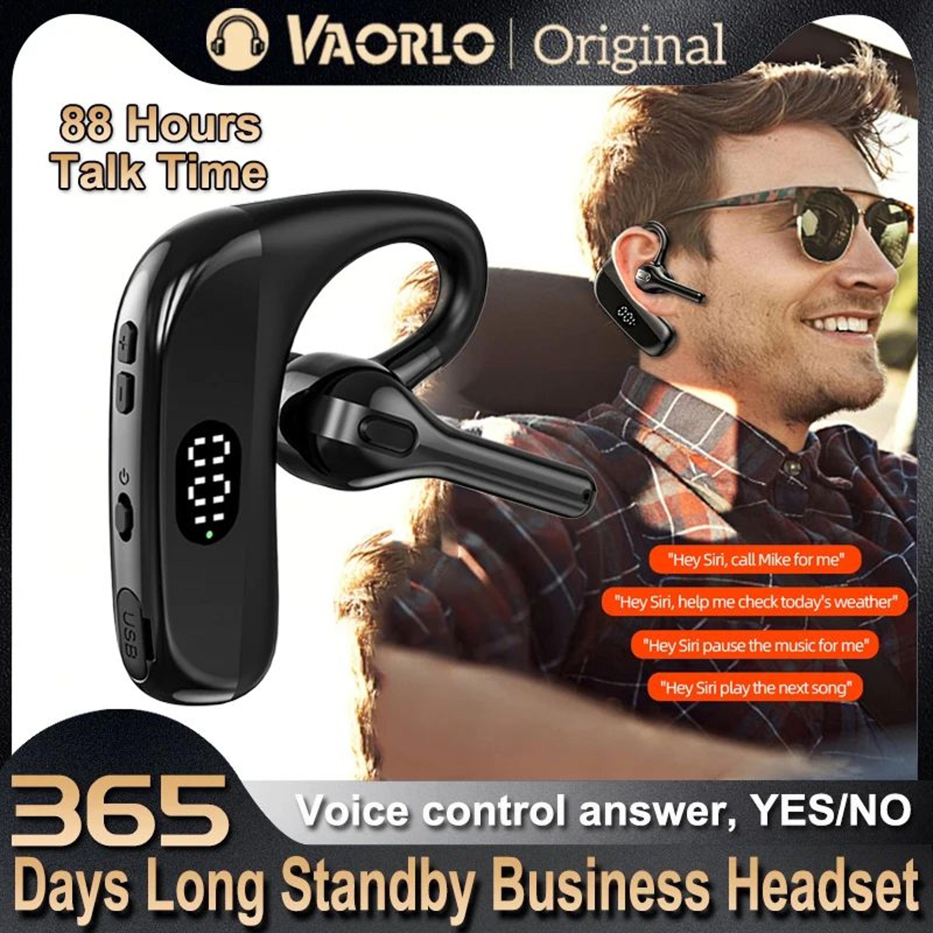bluetooth 5.3 wireless business headset with voice answering