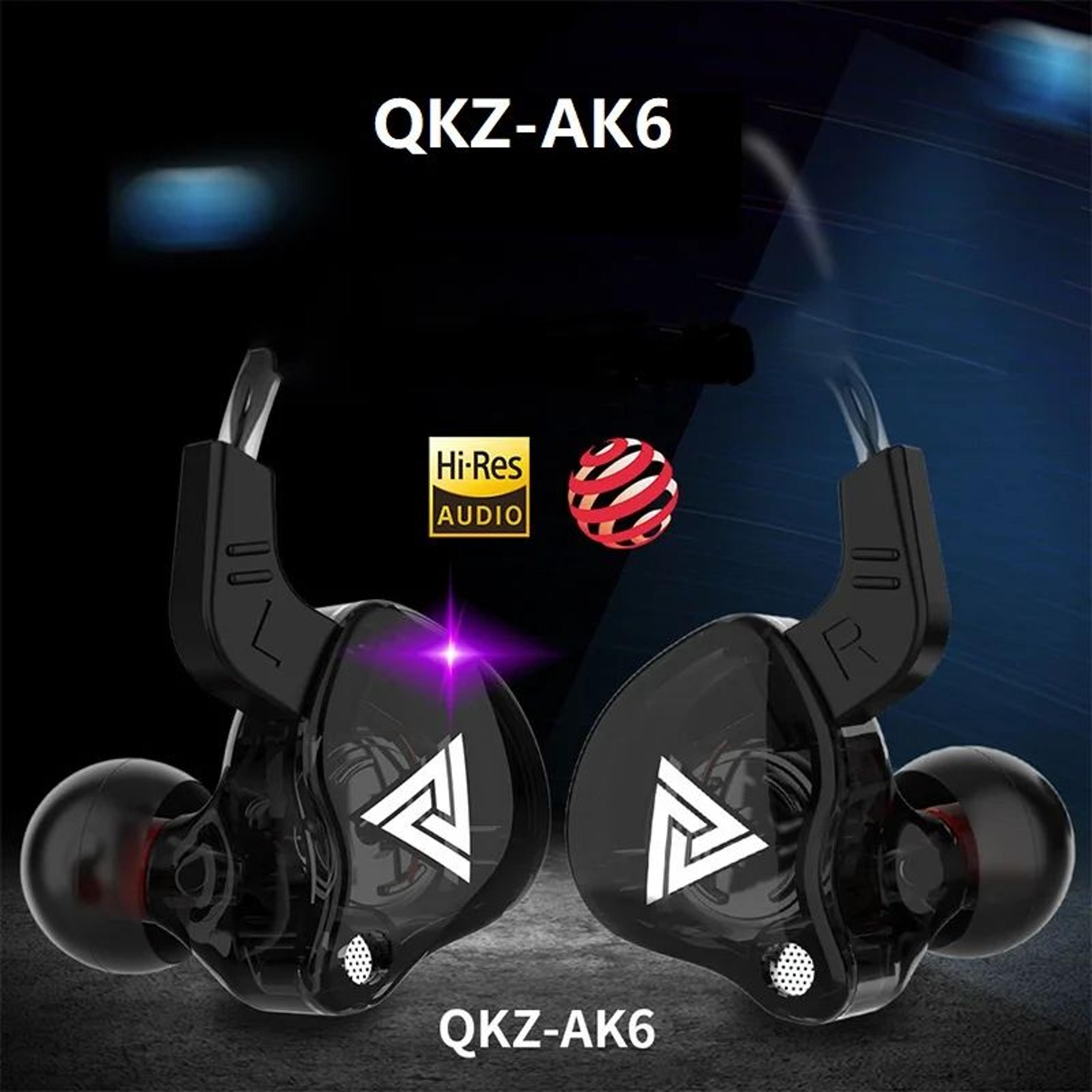 qkz ak6 hifi wired in ear sports earphones with mic