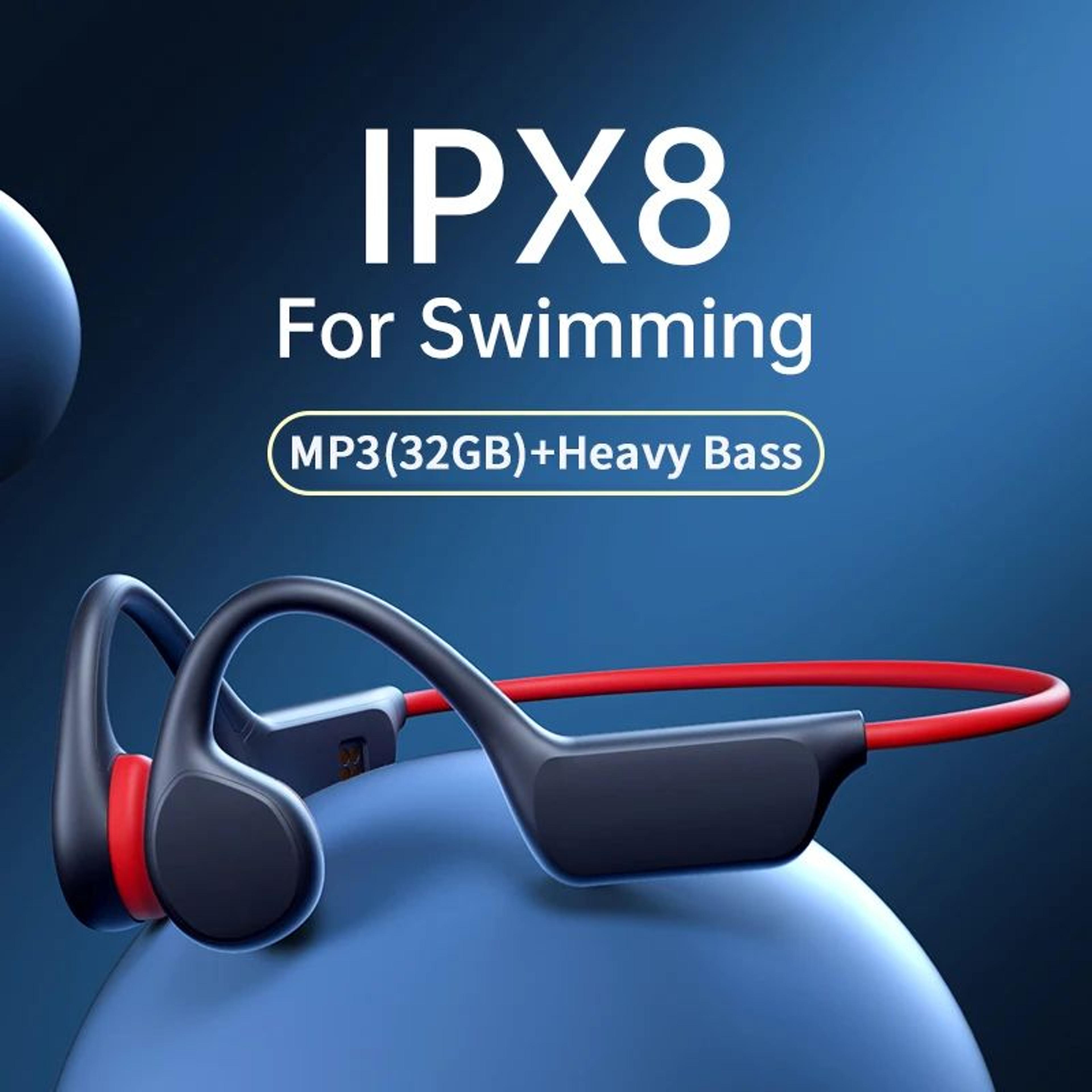 ipx8 bone conduction swimming headphones with mp3 player