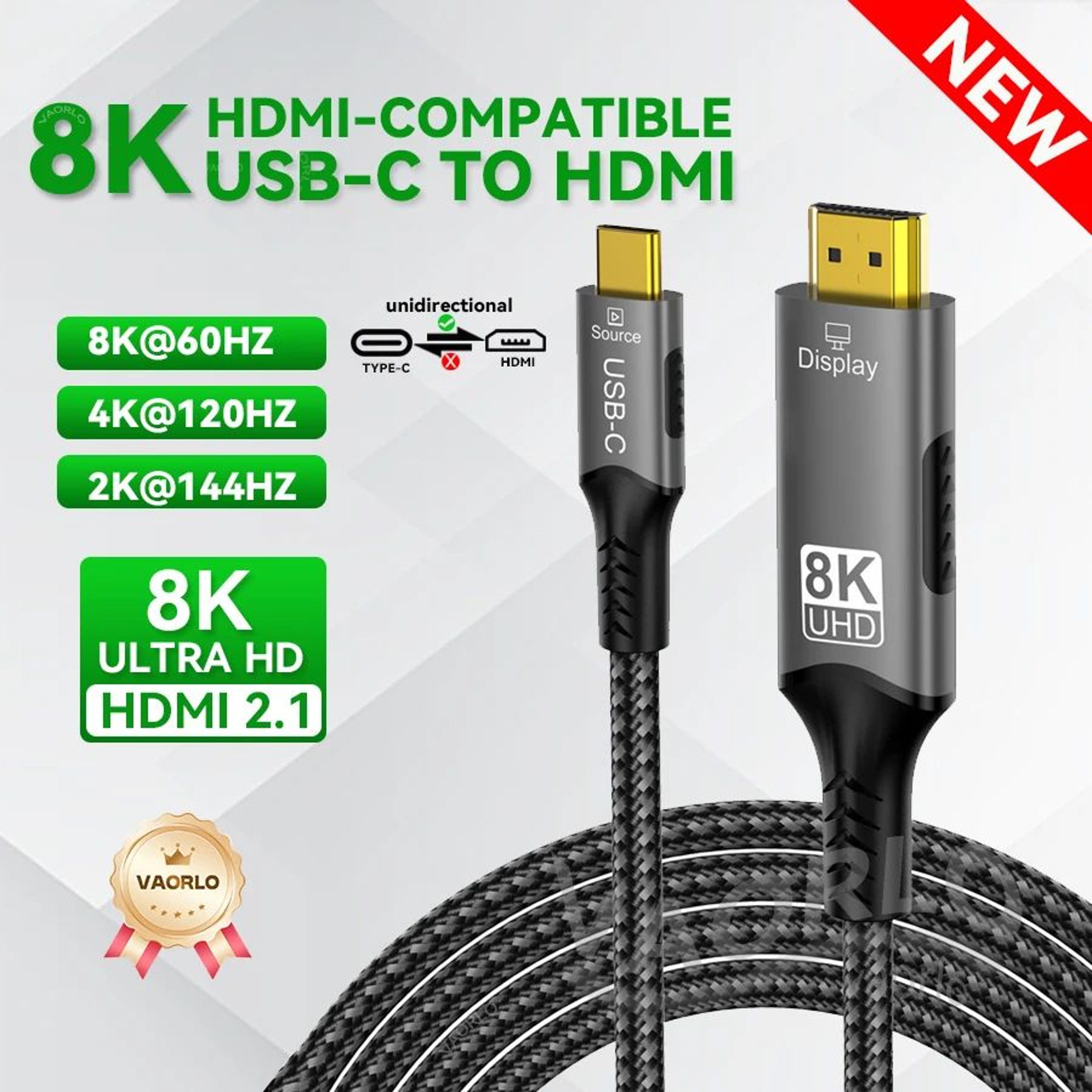 8k usb c to hdmi 2.1 display cable