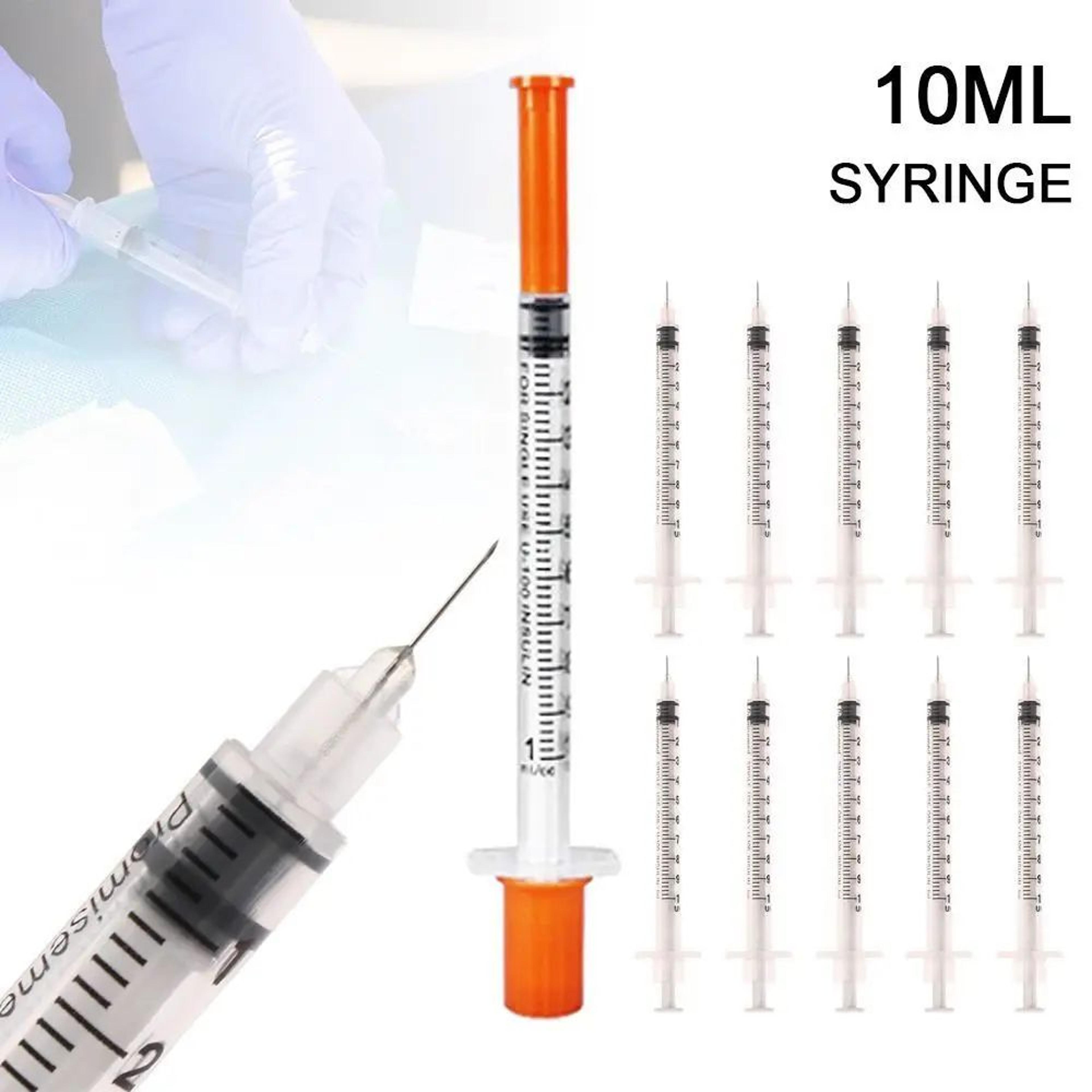 10pcs 1ml disposable veterinary syringes with needles