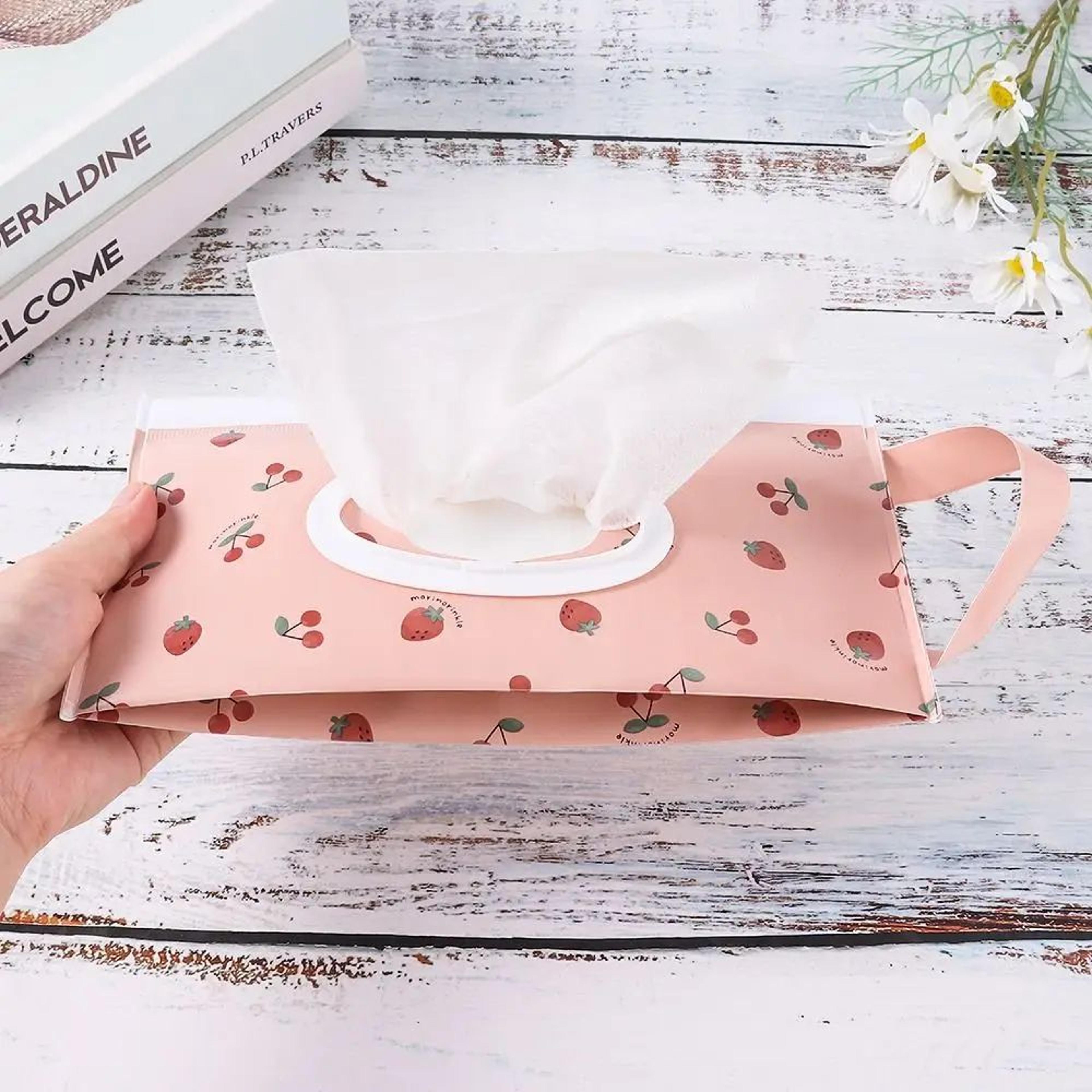 portable refillable wet wipes pouch with flip top cover