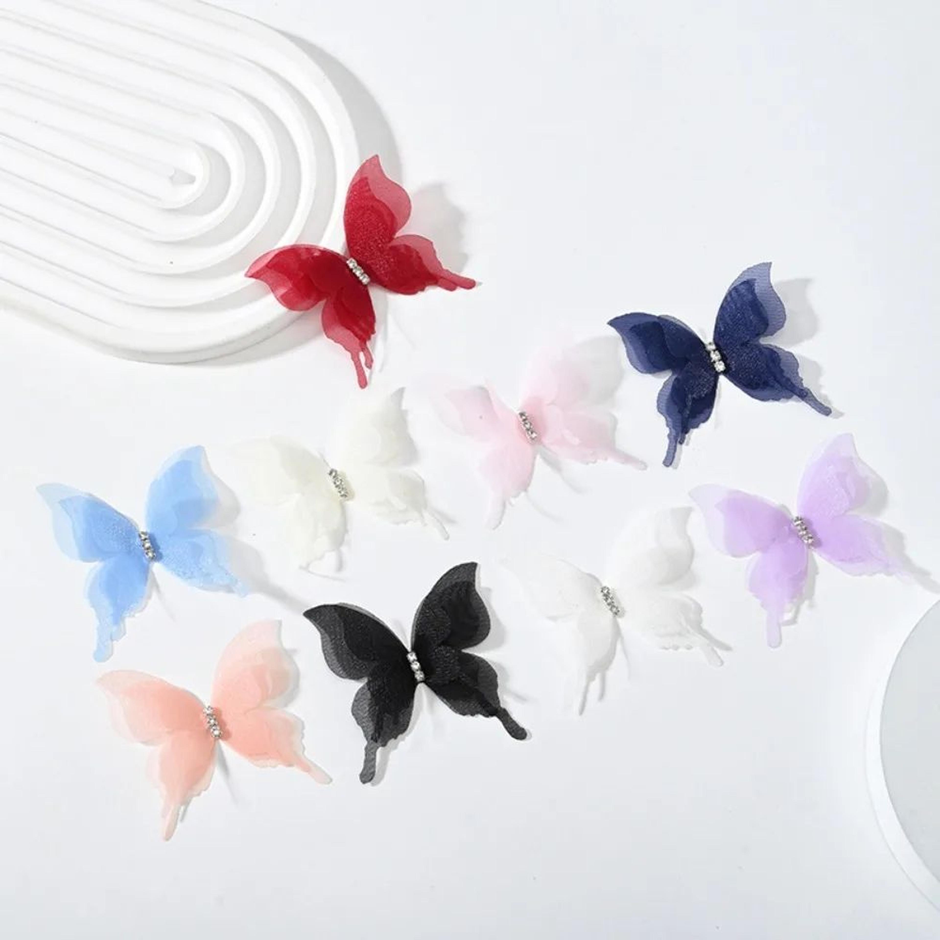 20 piece gradient organza 3d butterfly appliques for diy crafts