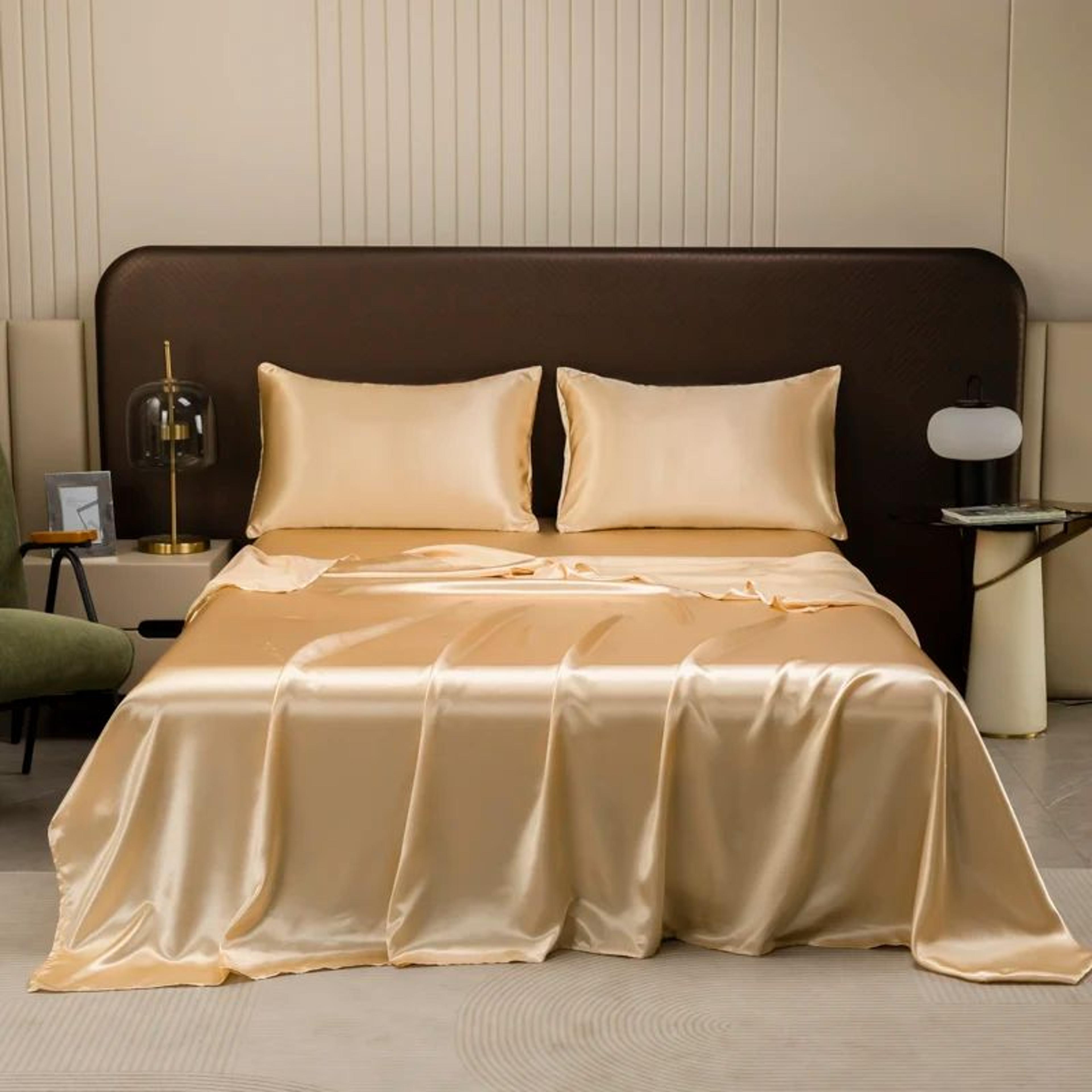 luxury ice silk washable mattress protector flat sheet