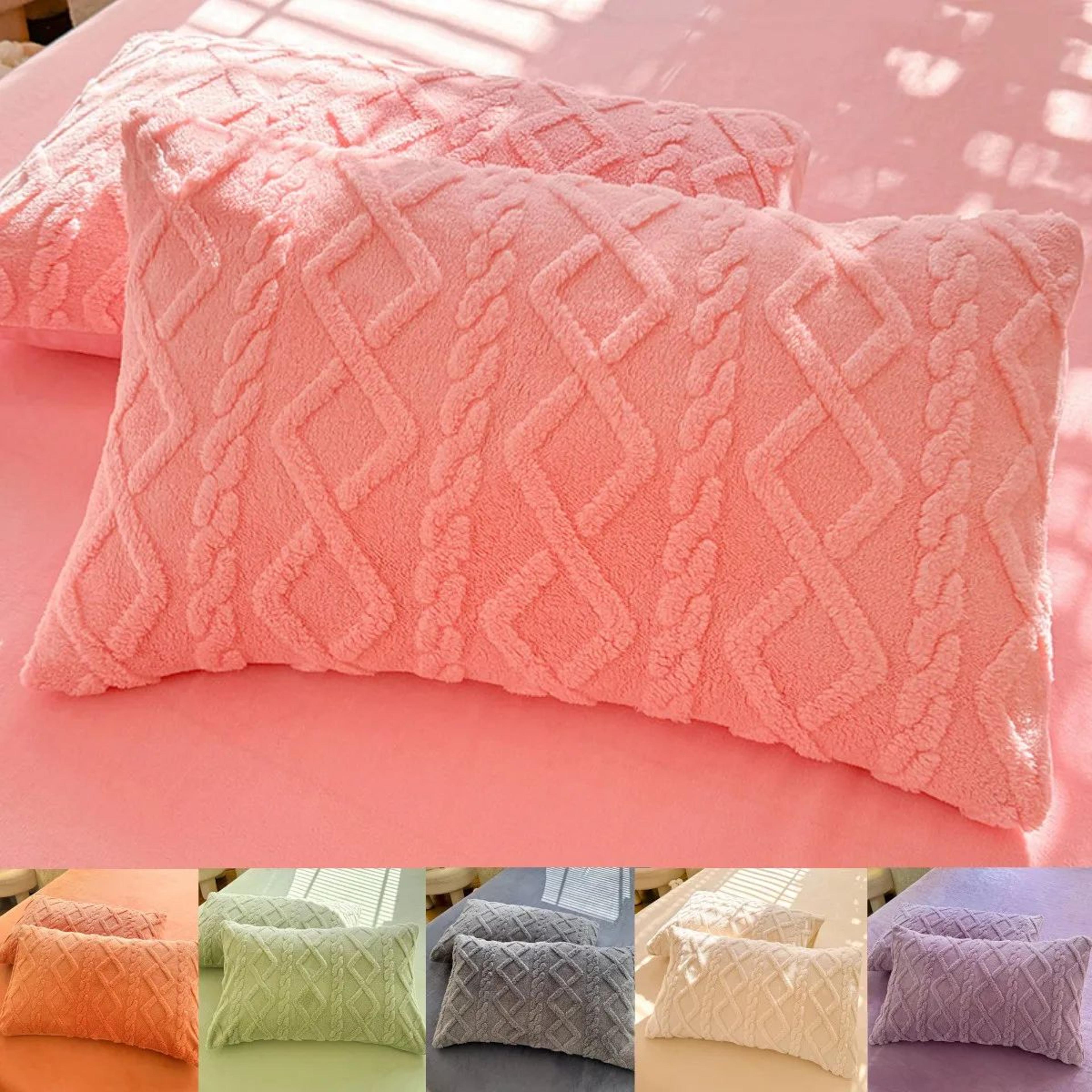 thick milk fleece warm winter soft pillowcase