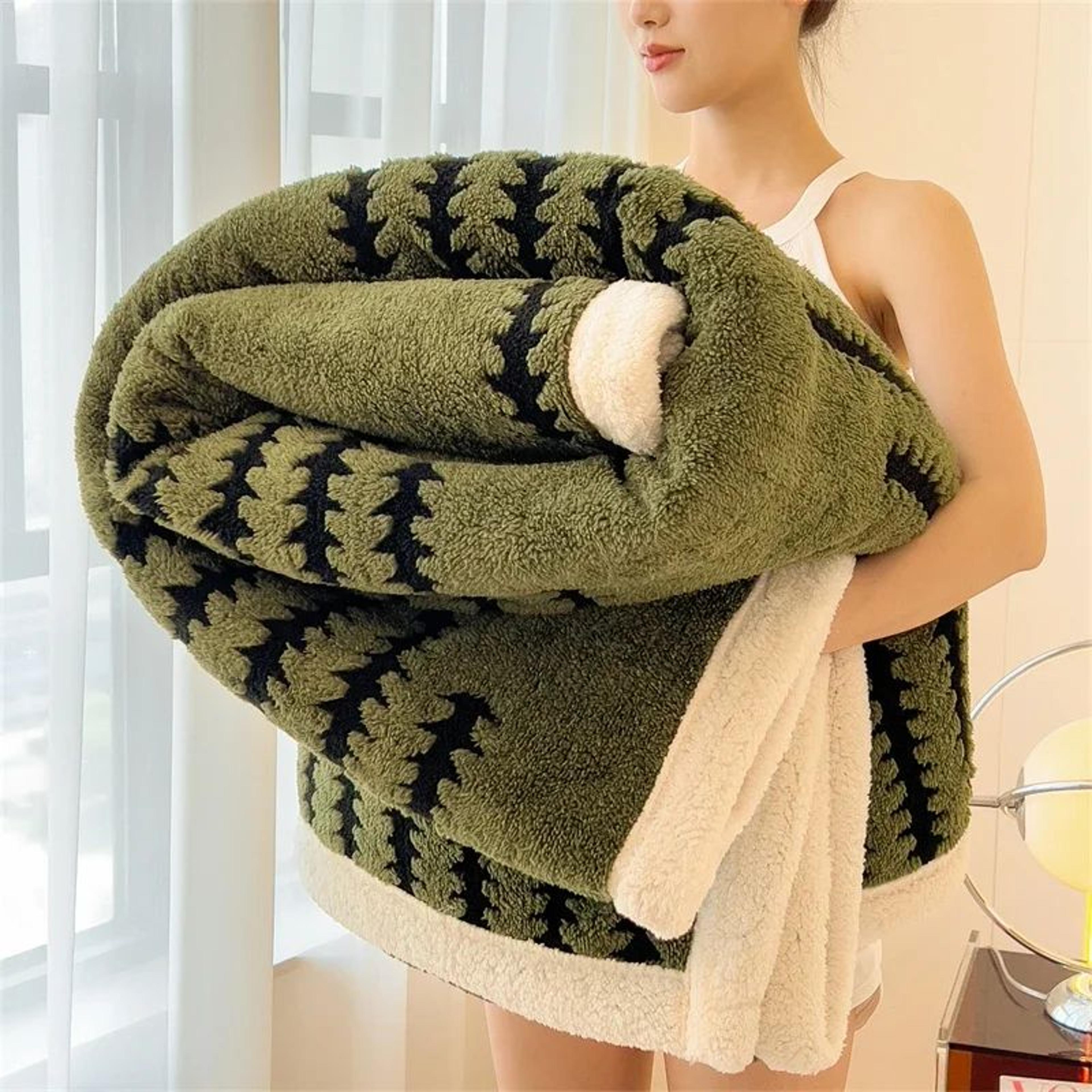 super thick flannel queen size soft warm cozy blanket