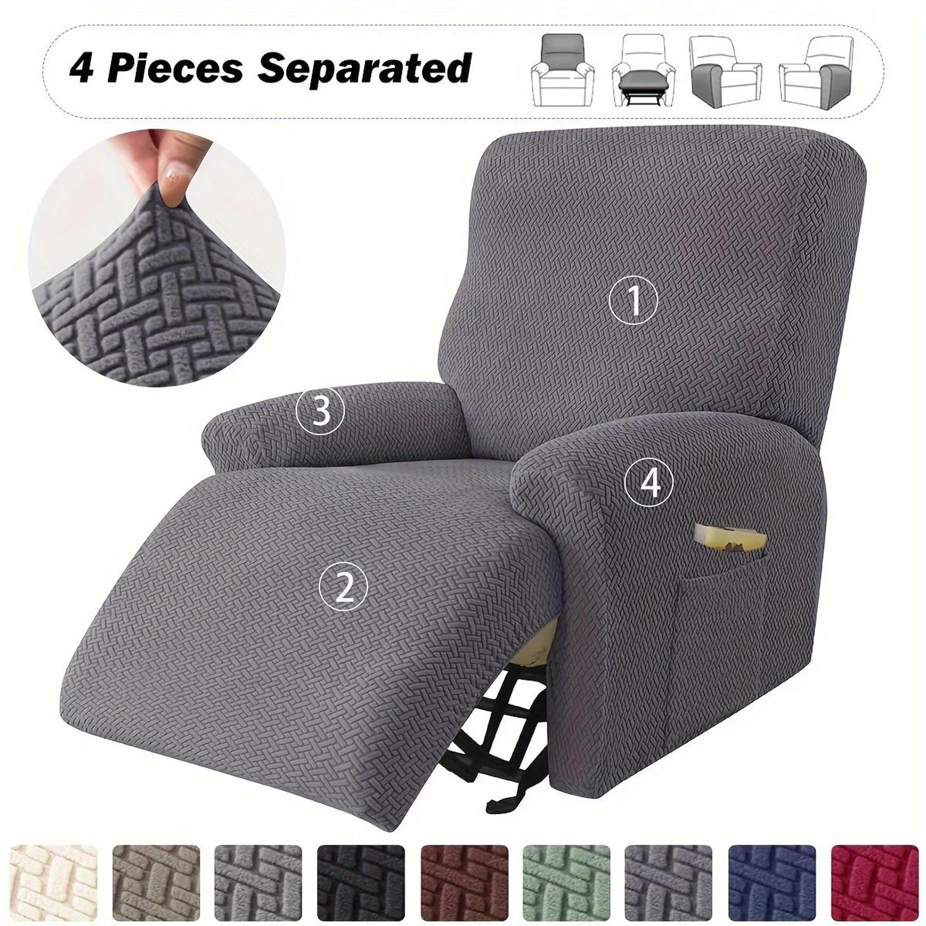 jacquard stretch recliner sofa cover four piece set