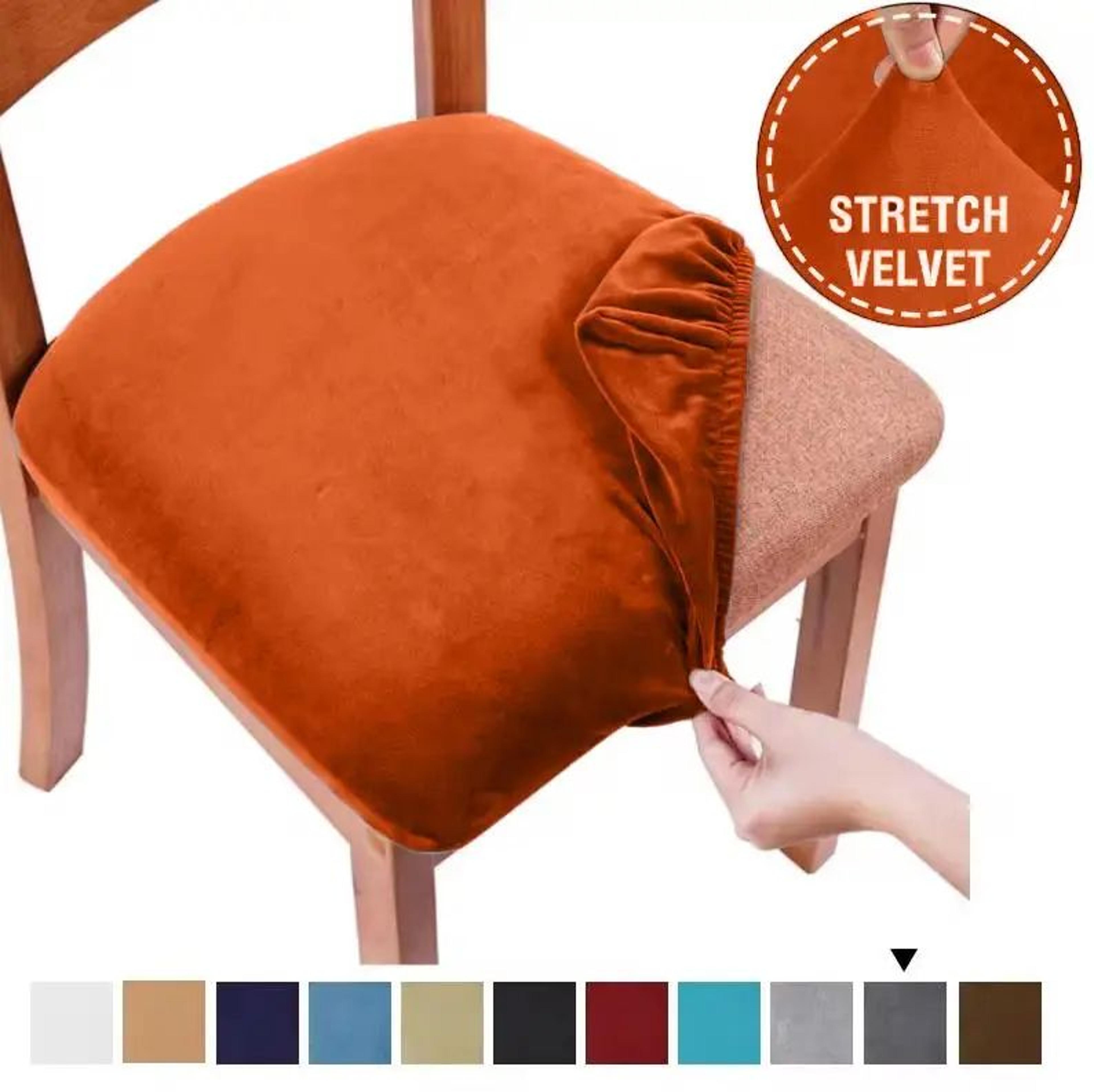 soft velvet stretch dining chair seat cushion cover