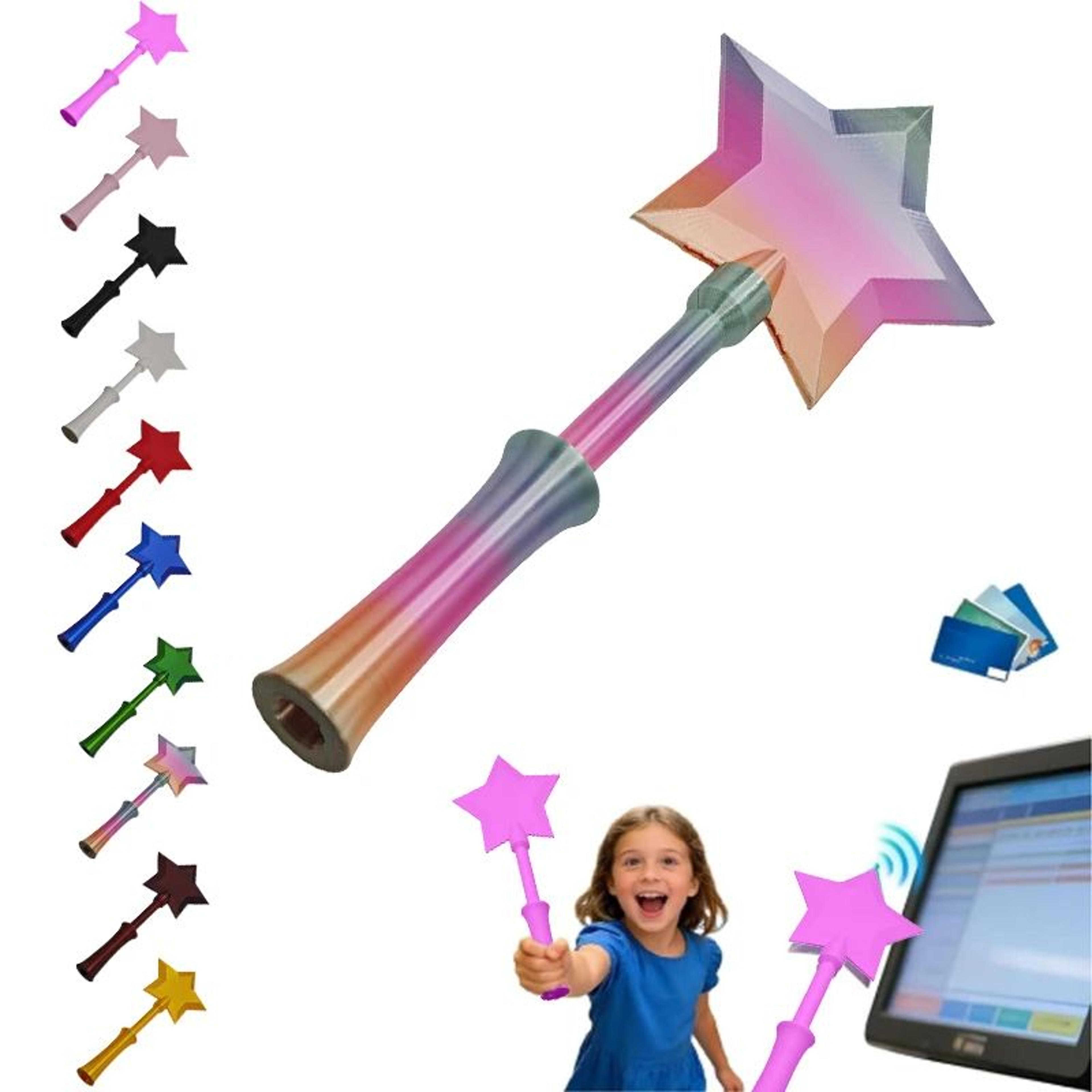 3d printed star magic wand card holder