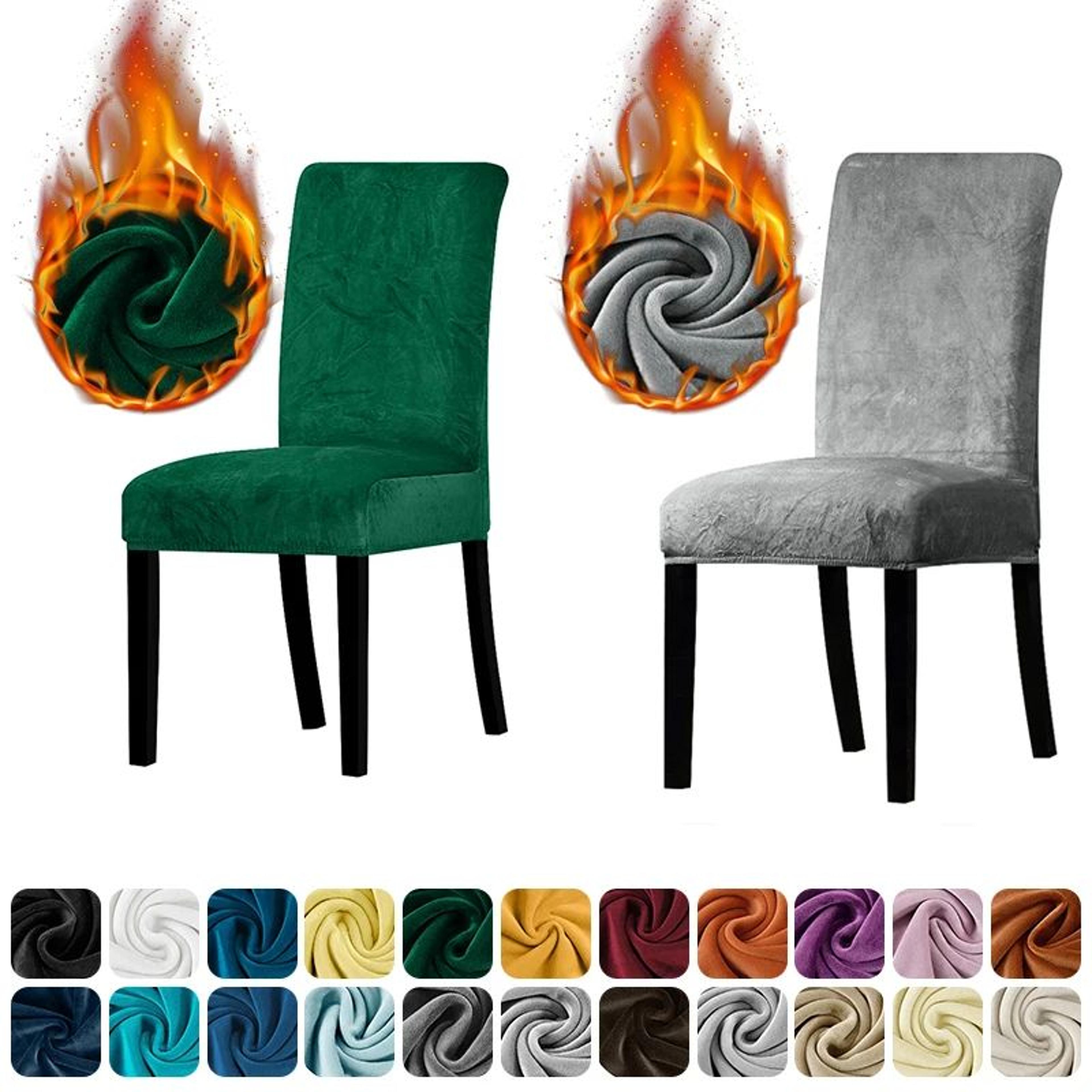 soft velvet plush stretch dining chair cover