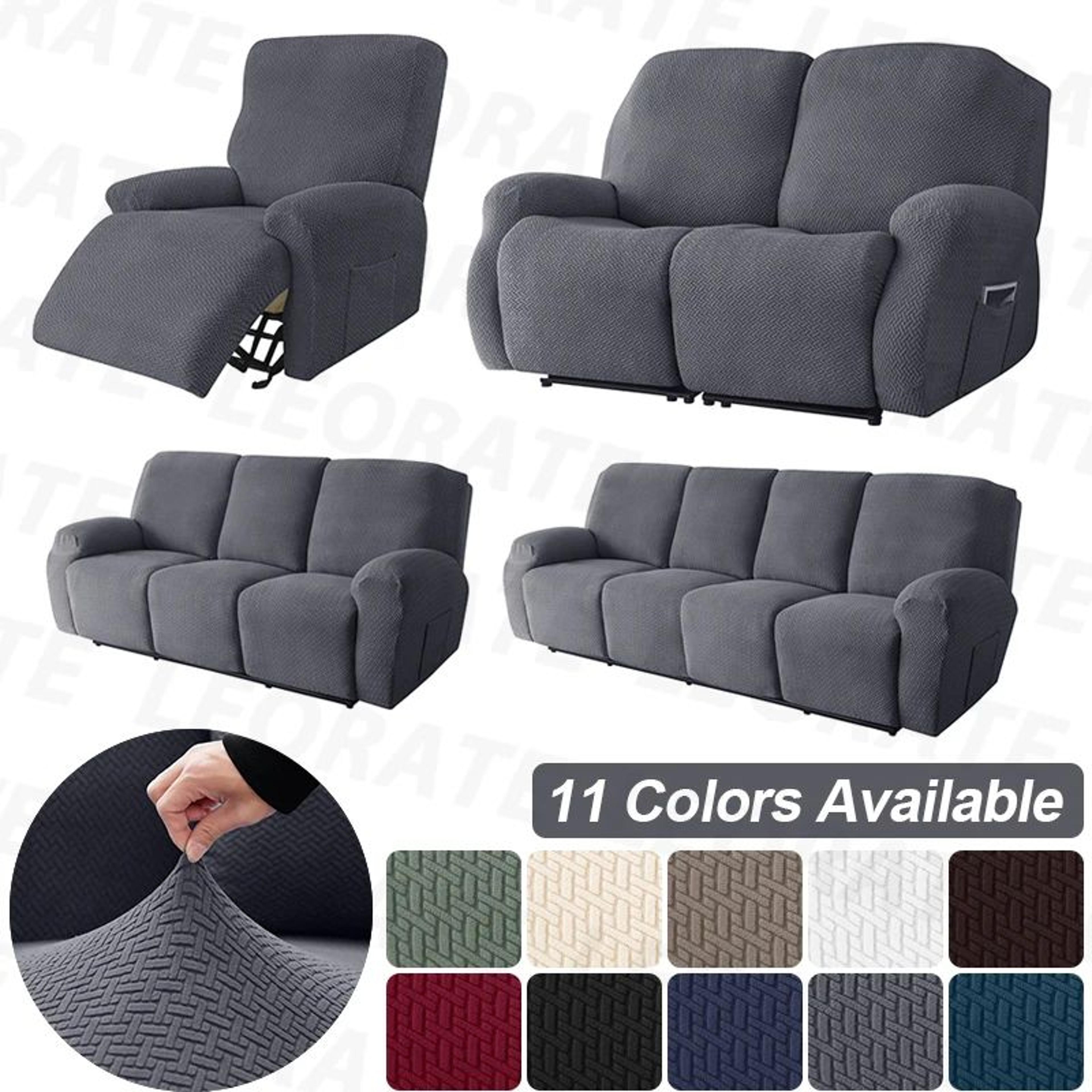 stretch jacquard knitted recliner sofa cover