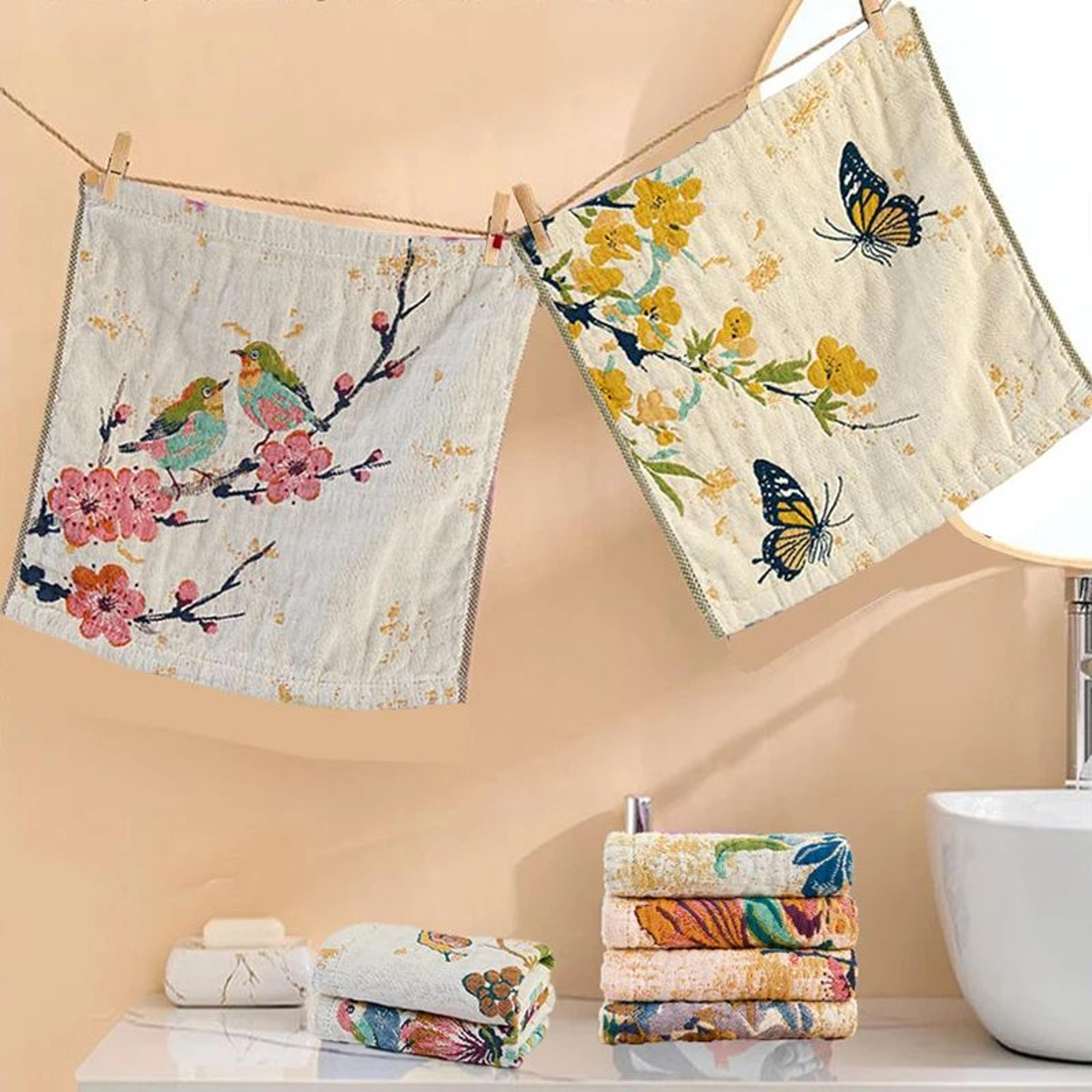 4 piece cotton gauze kitchen hand towel set
