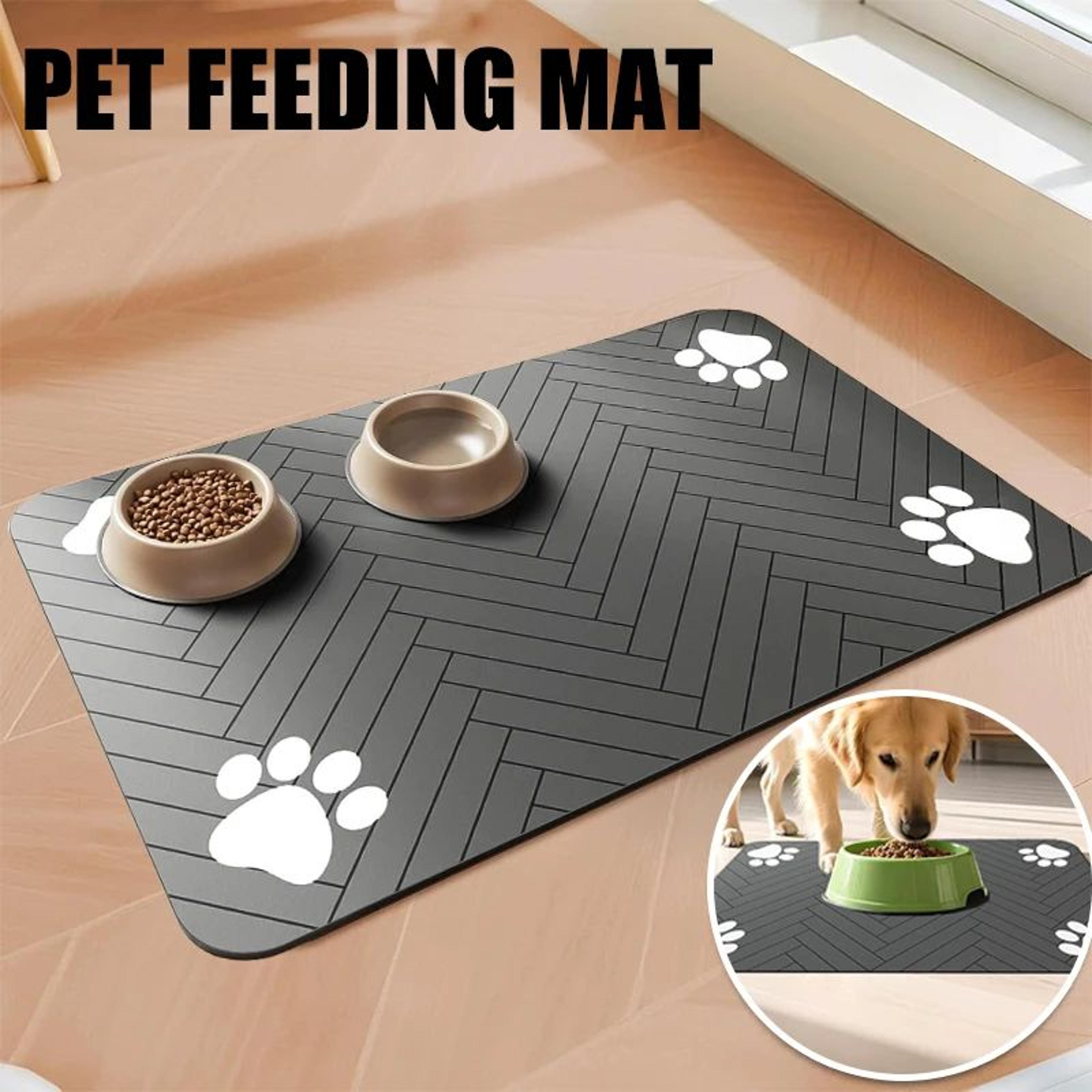absorbent quick dry pet food and water bowl mat