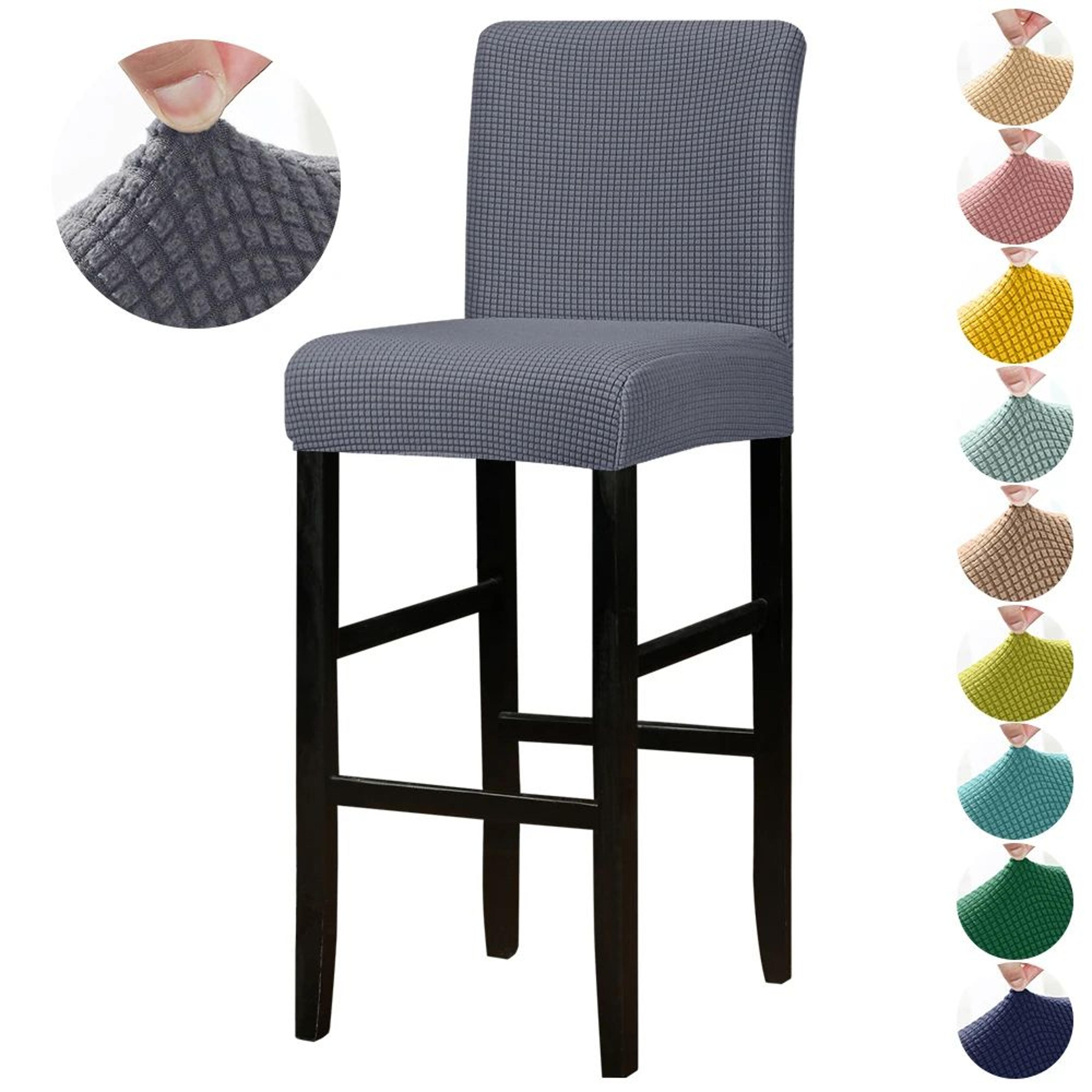 stretch jacquard short back bar chair cover
