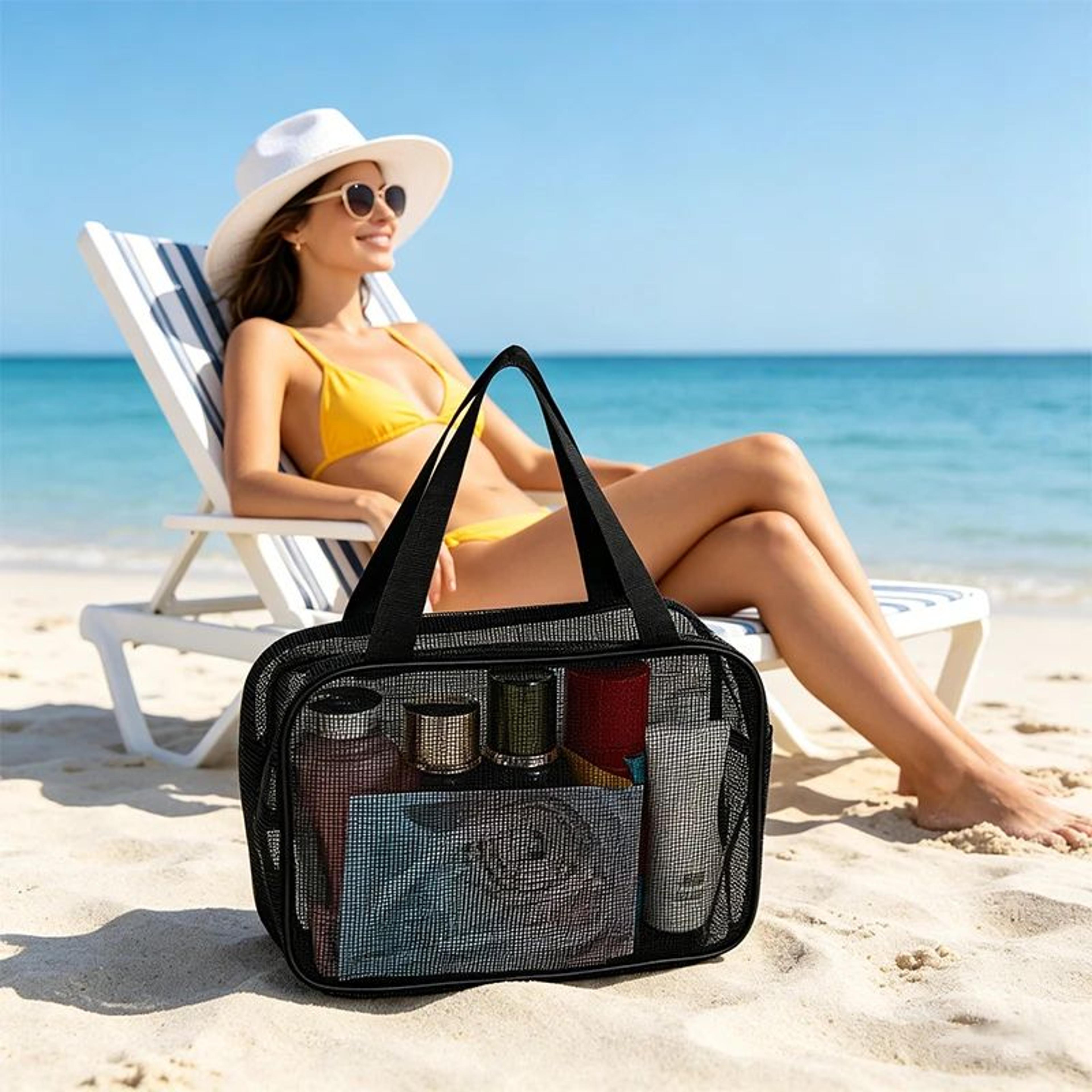 large capacity mesh shower caddy toiletry organizer bag