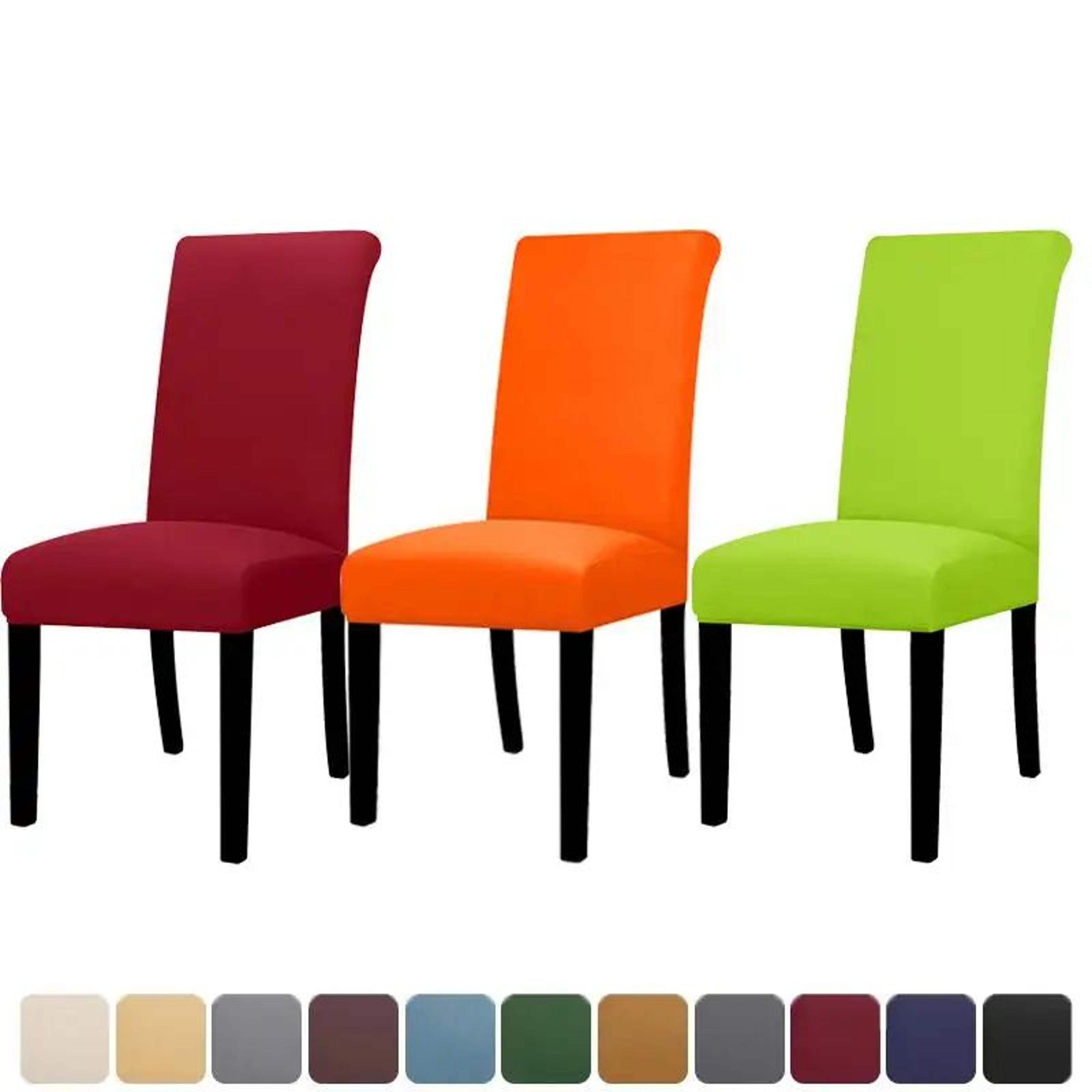 solid color elastic stretch dining chair cover
