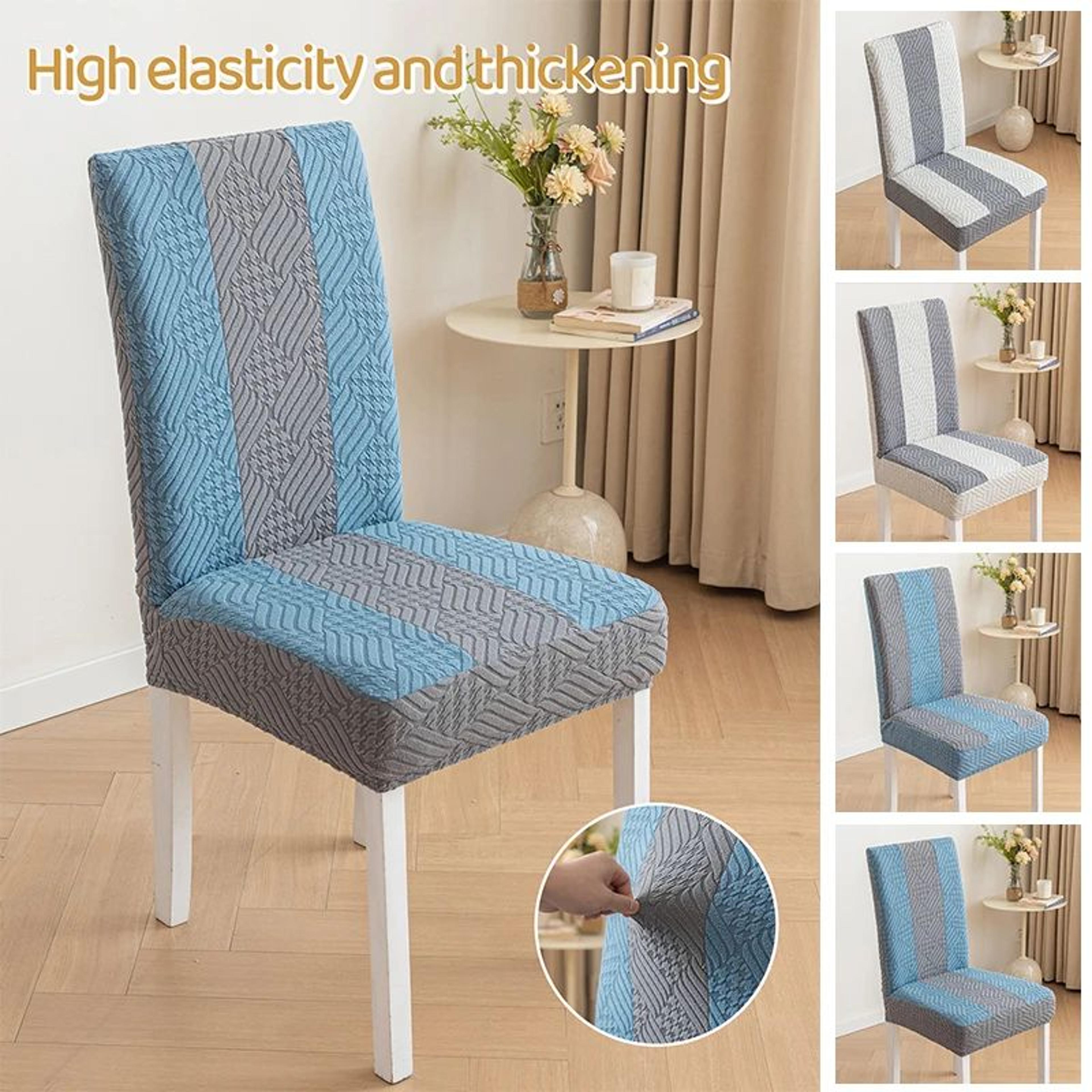 solid color jacquard stretch dining chair cover