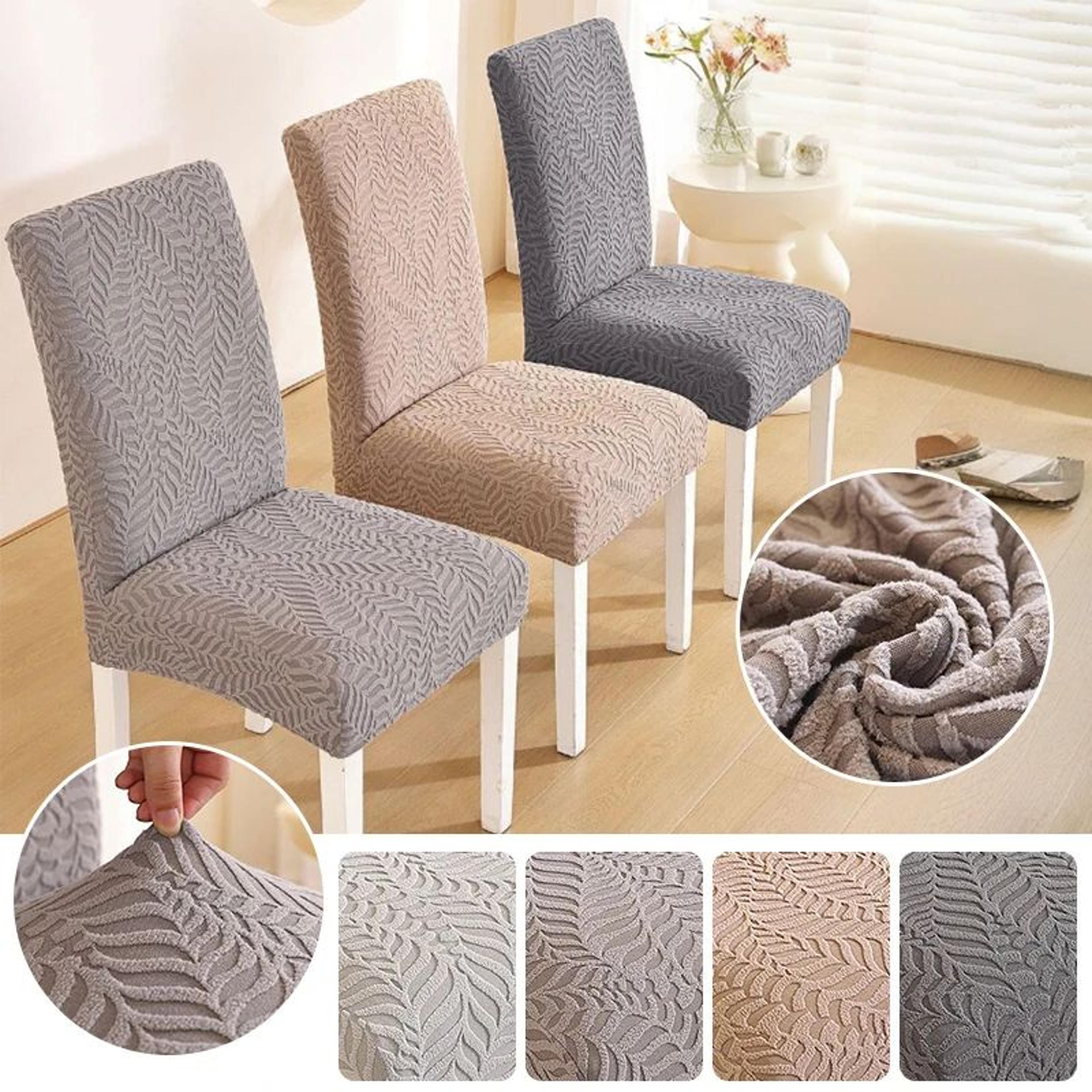 thickened leaf pattern stretch dining chair cover