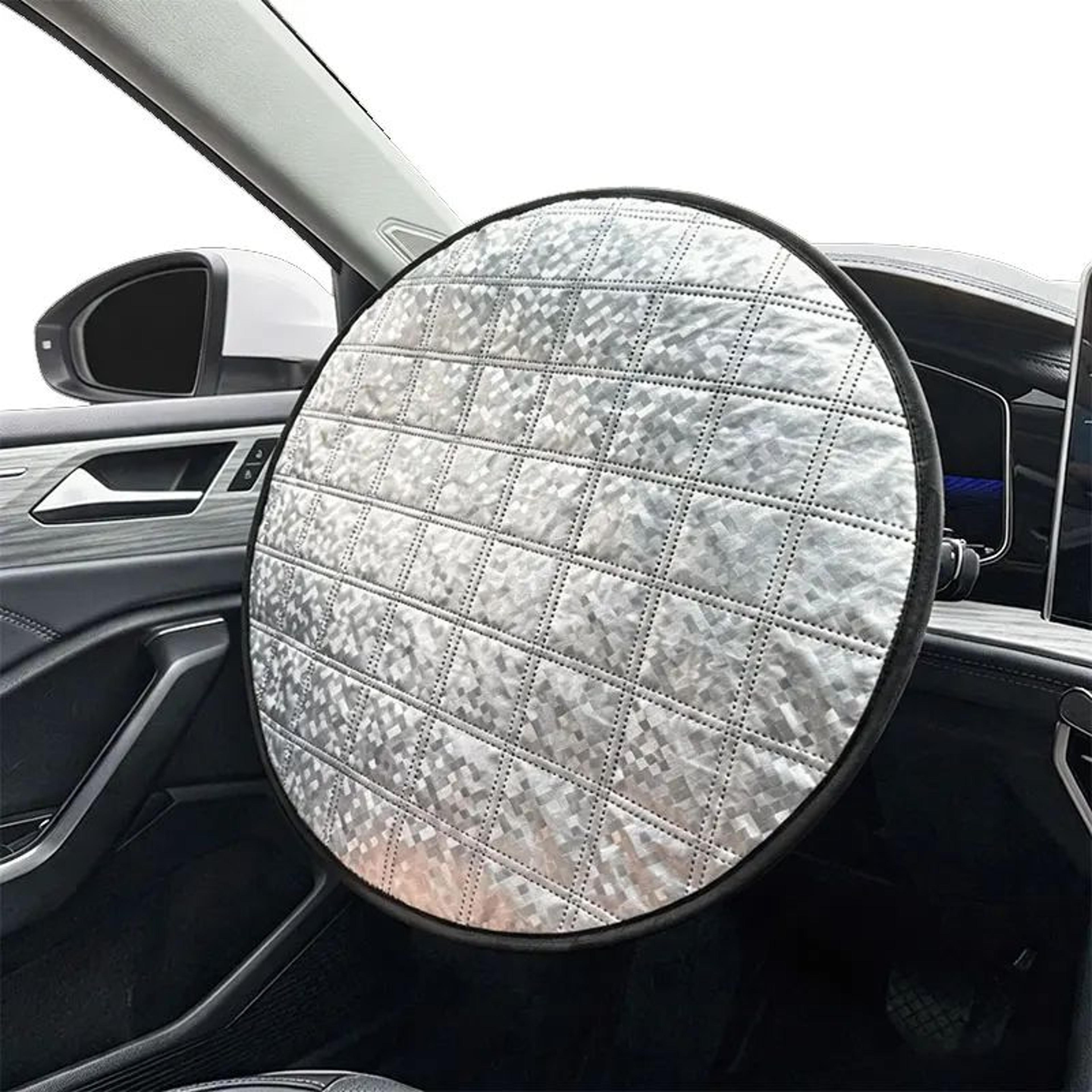 foldable reflective steering wheel sunshade cover