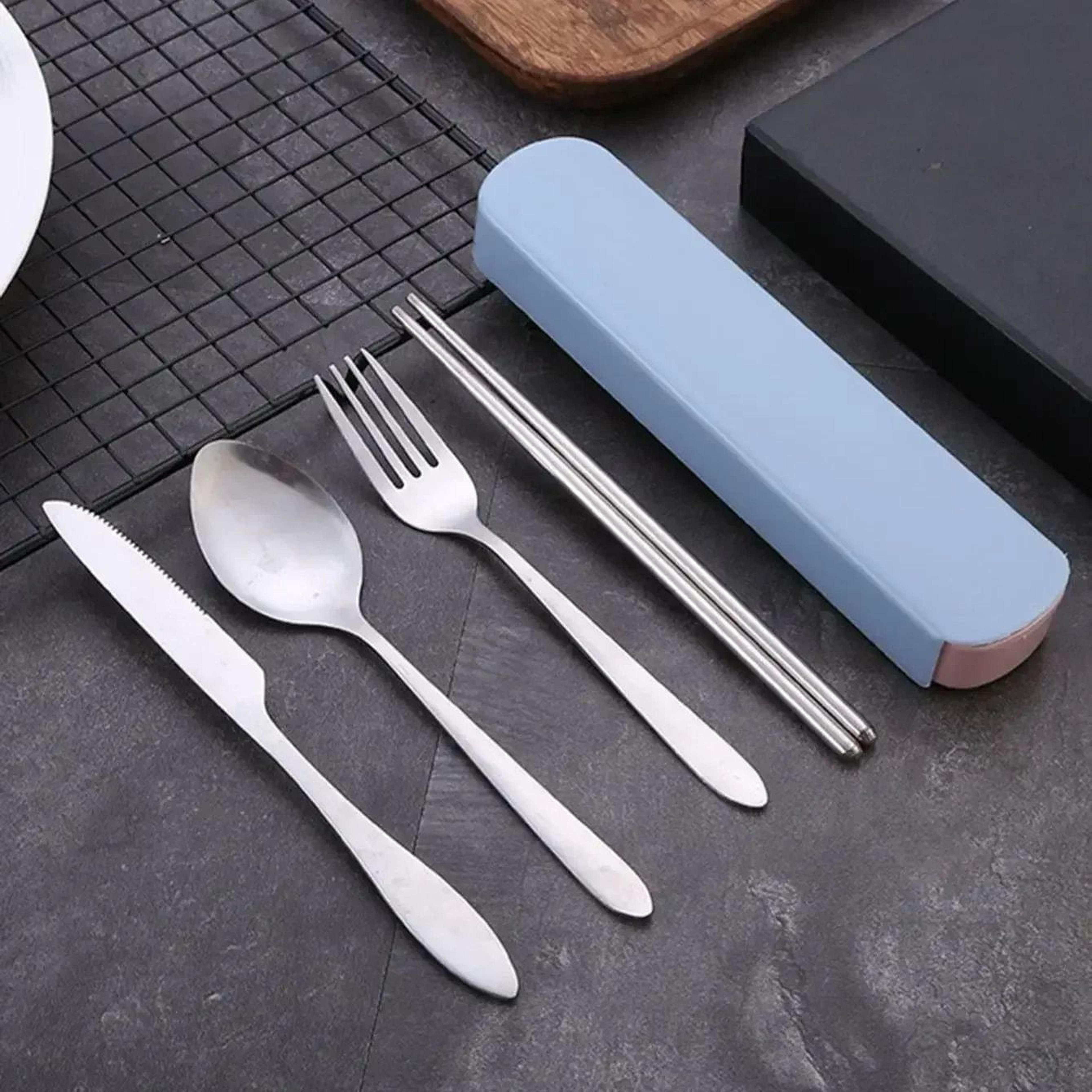 portable stainless steel travel cutlery set