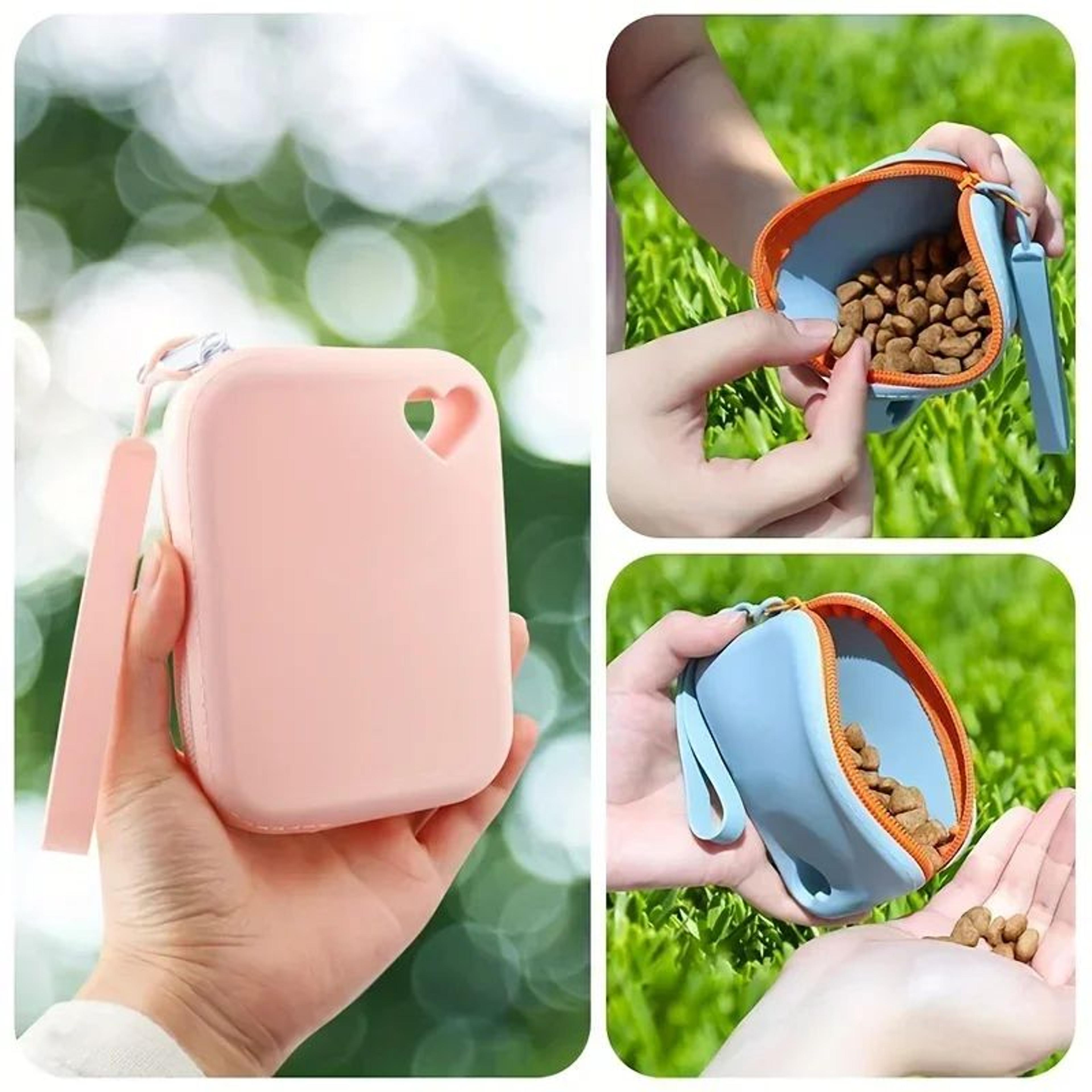portable silicone dog treat pouch for training and travel