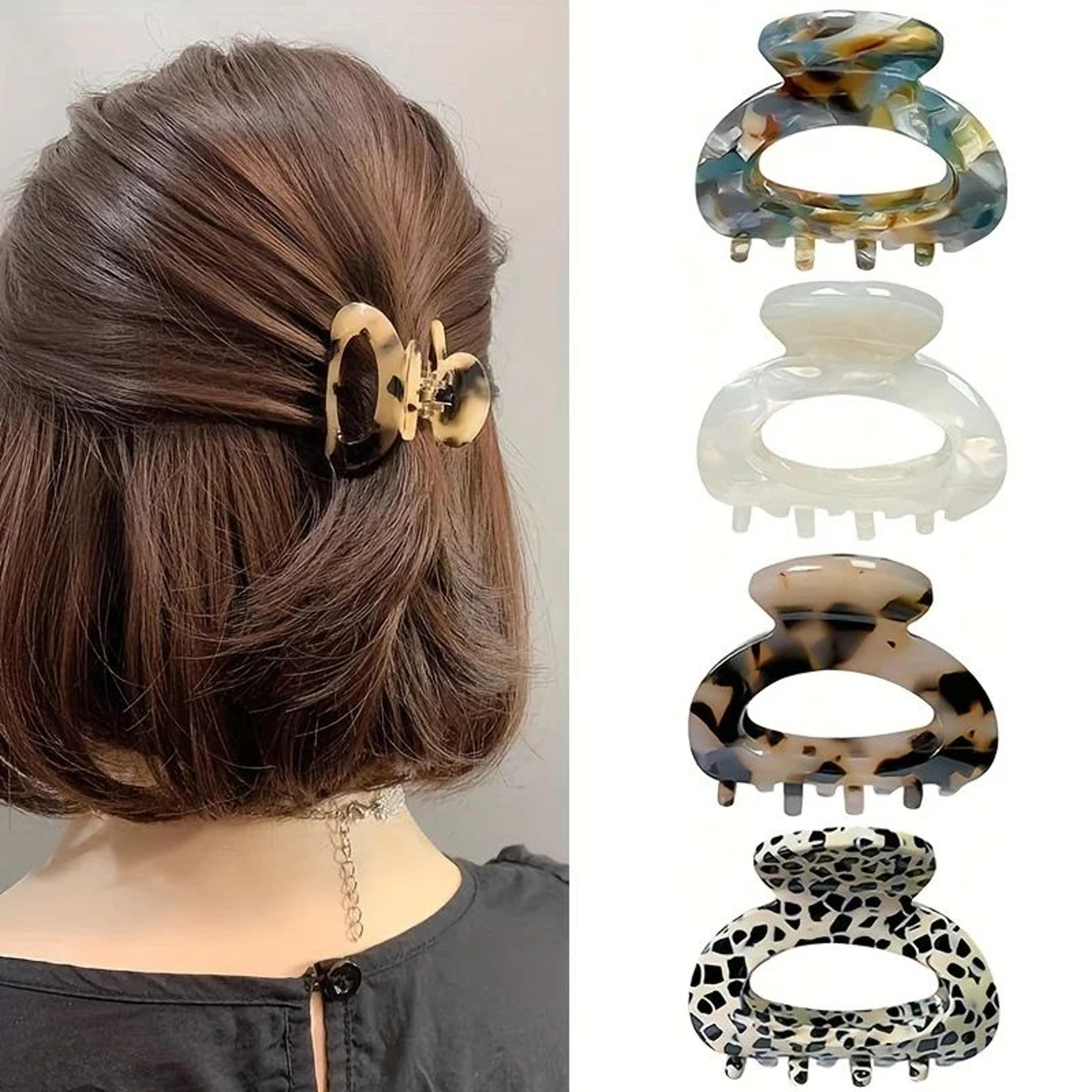 elegant small oval hair claw clip for women