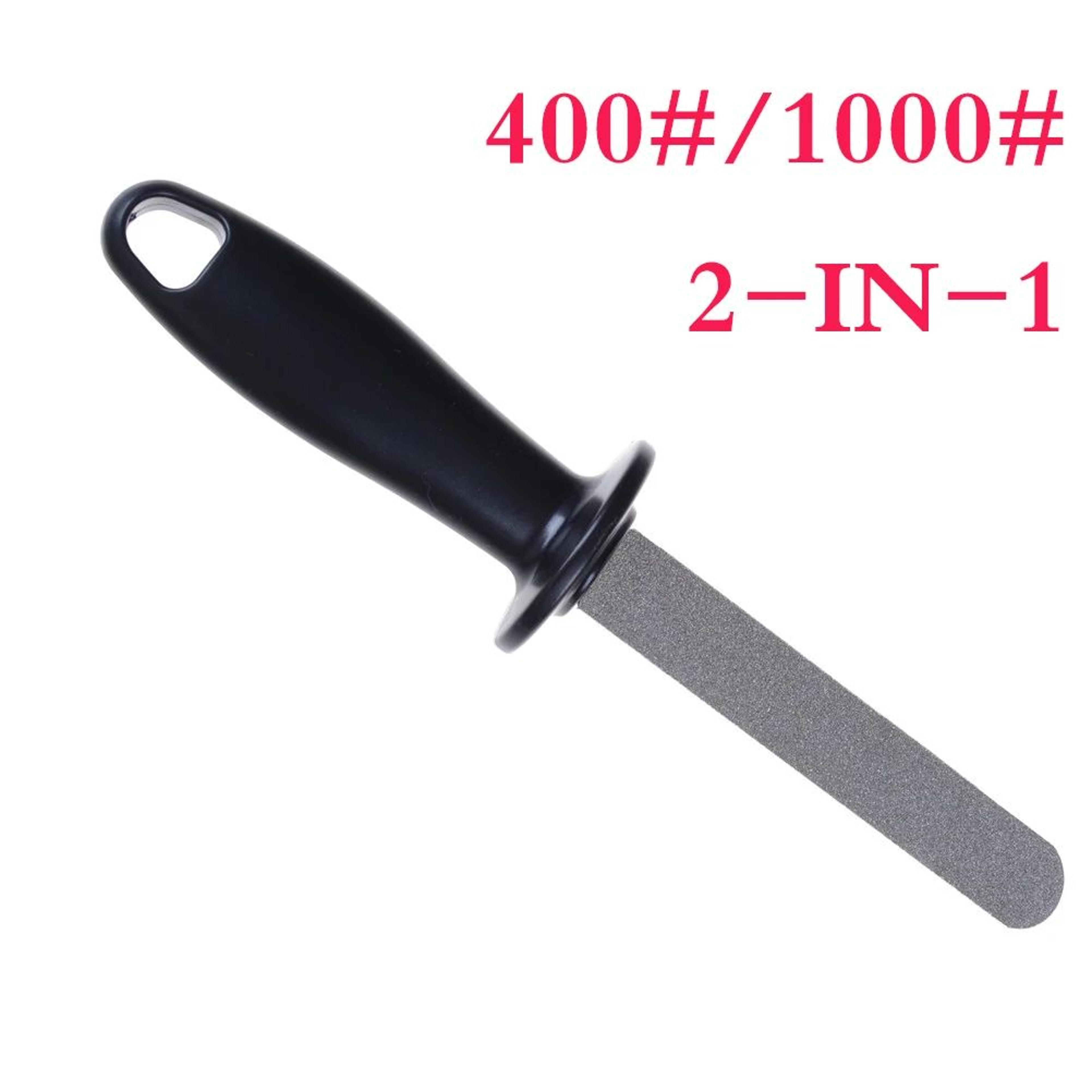 double sided diamond knife sharpener with non slip handle