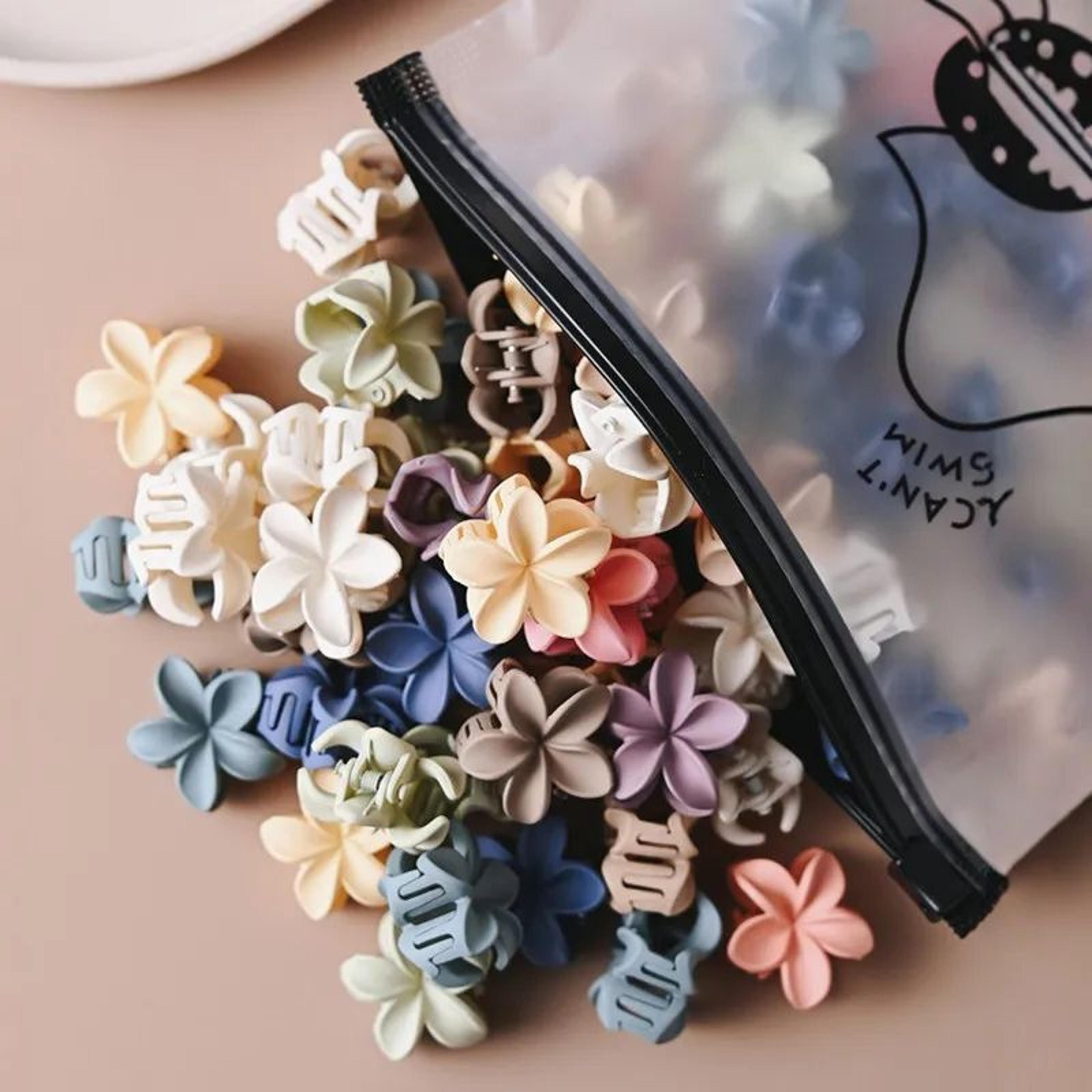colorful flower small hair claw clips for women and girls